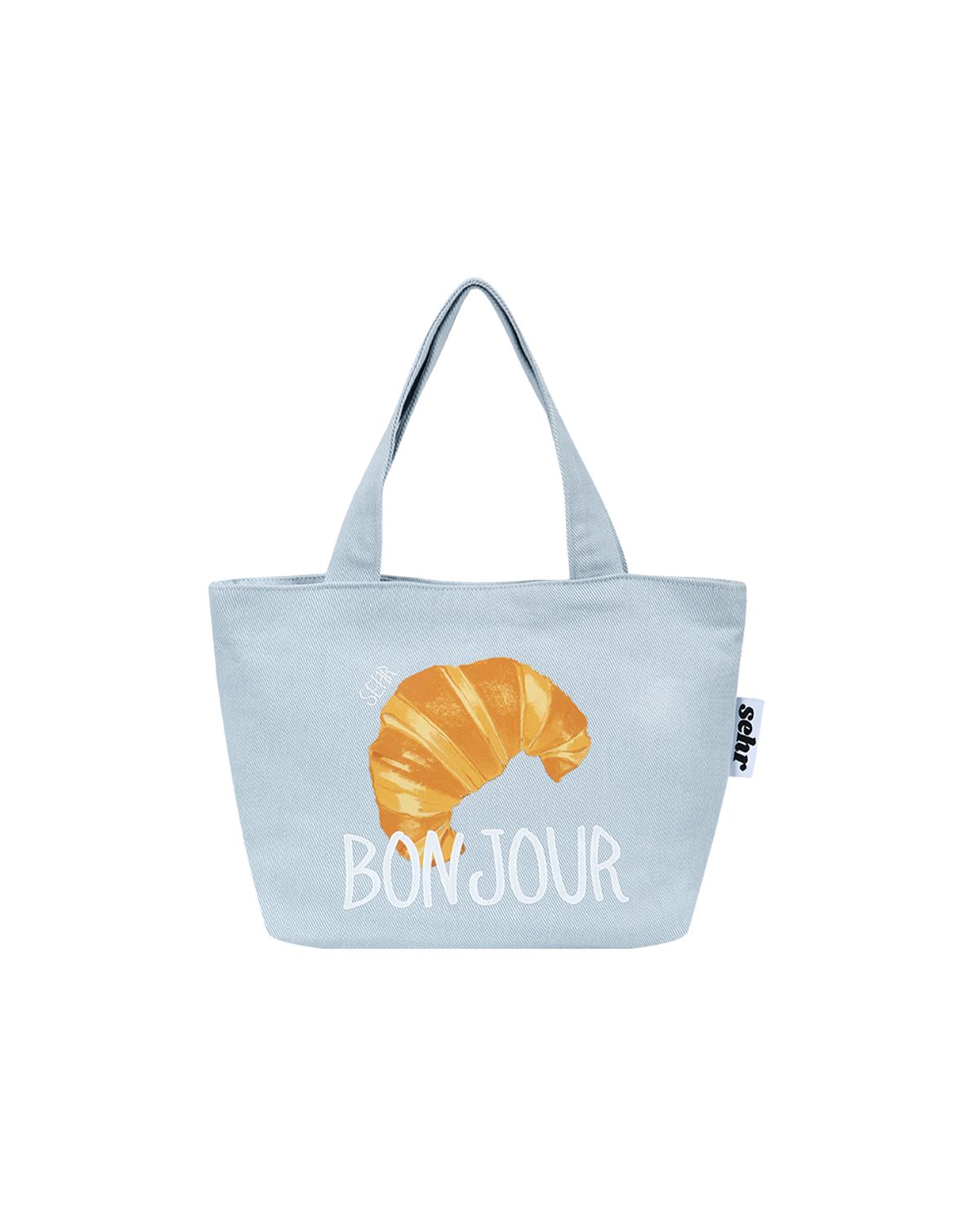 세르(SEHR) Croissant Cotton Boat Bag (Light Blue)