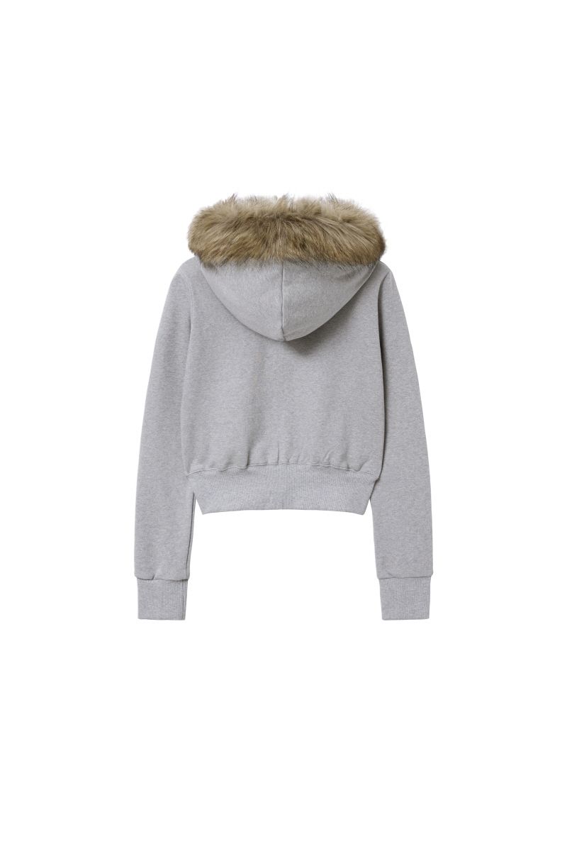 MUSINSA公式 | MIDNIGHT MOVE crop hair zip up (grey)