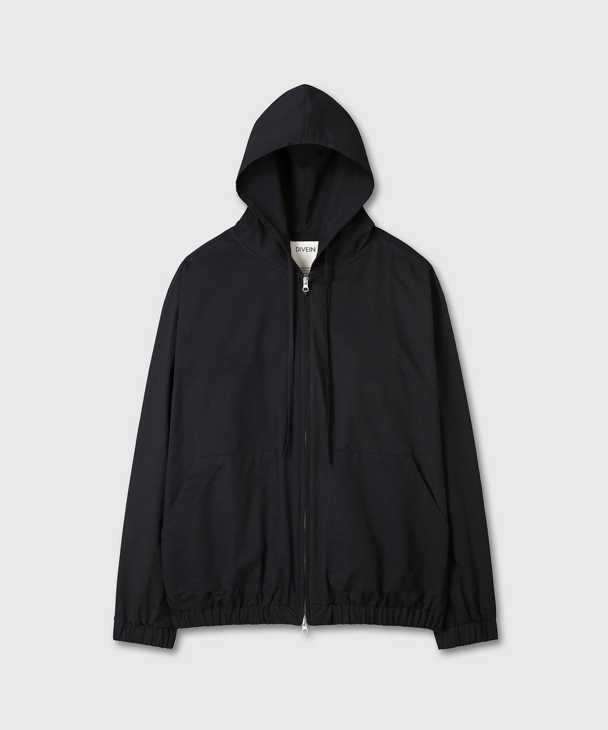 다이브인(DIVEIN) LOOSED OLD COTTON HOOD ZIP-UP (BLACK)