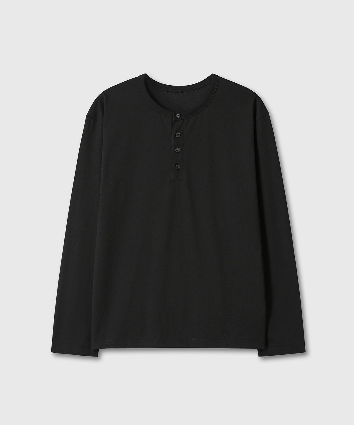 다이브인(DIVEIN) LOOSED HENLEY NECK LONG SLEEVE (BLACK)