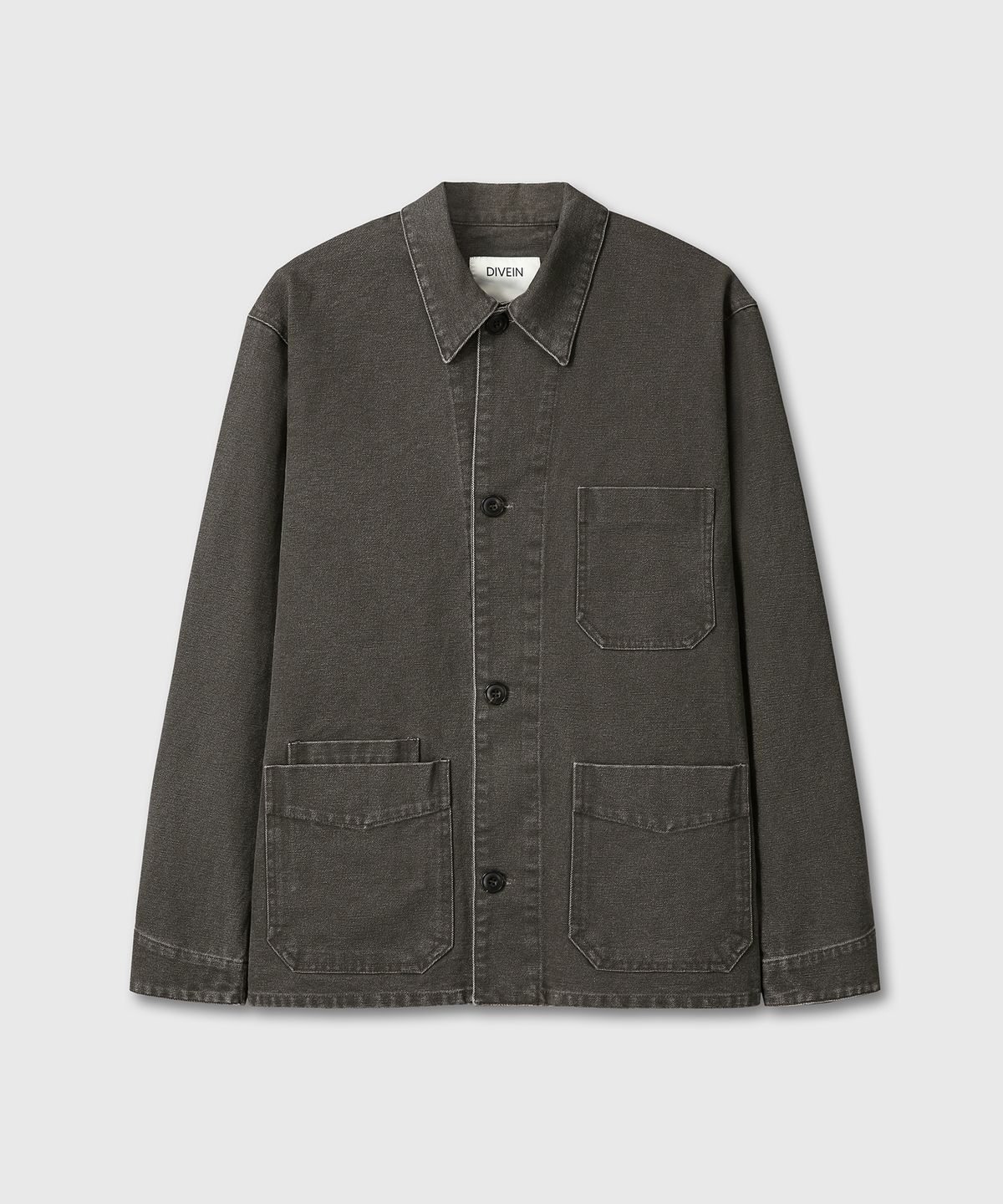 다이브인(DIVEIN) OLD COTTON CHORE JACKET (KHAKI BROWN)