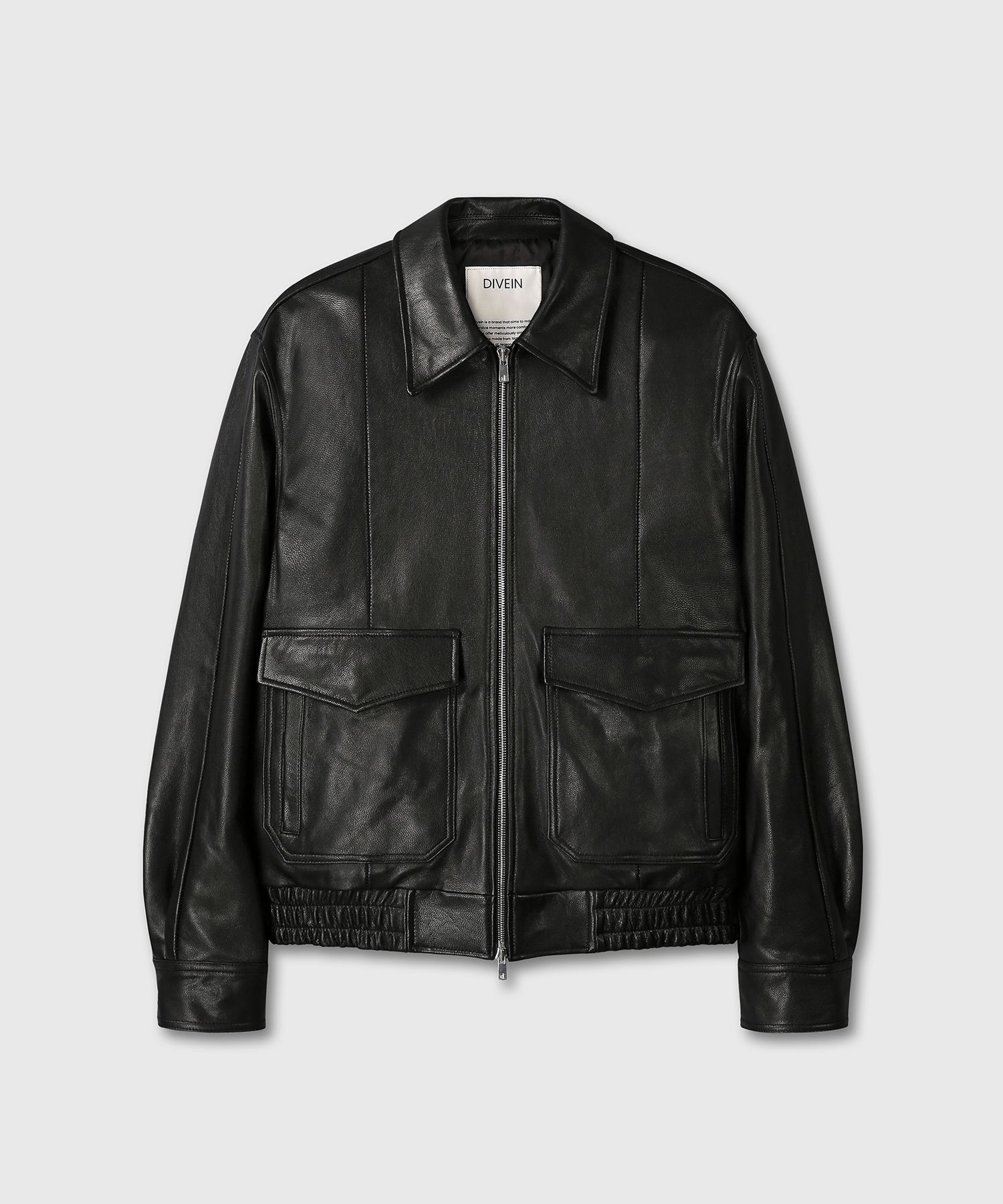 MUSINSA公式 | DIVEIN GOATSKIN LEATHER A-2 JACKET (BLACK)