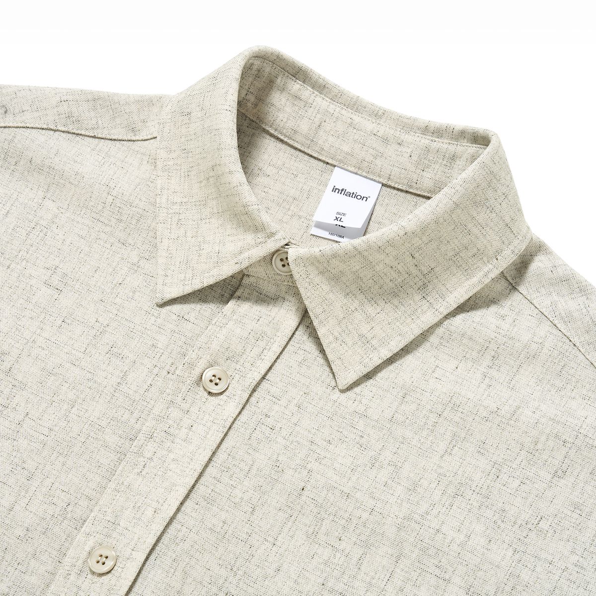 인플레이션(INFLATION) Linen Fabric Drop Shoulder Shirt