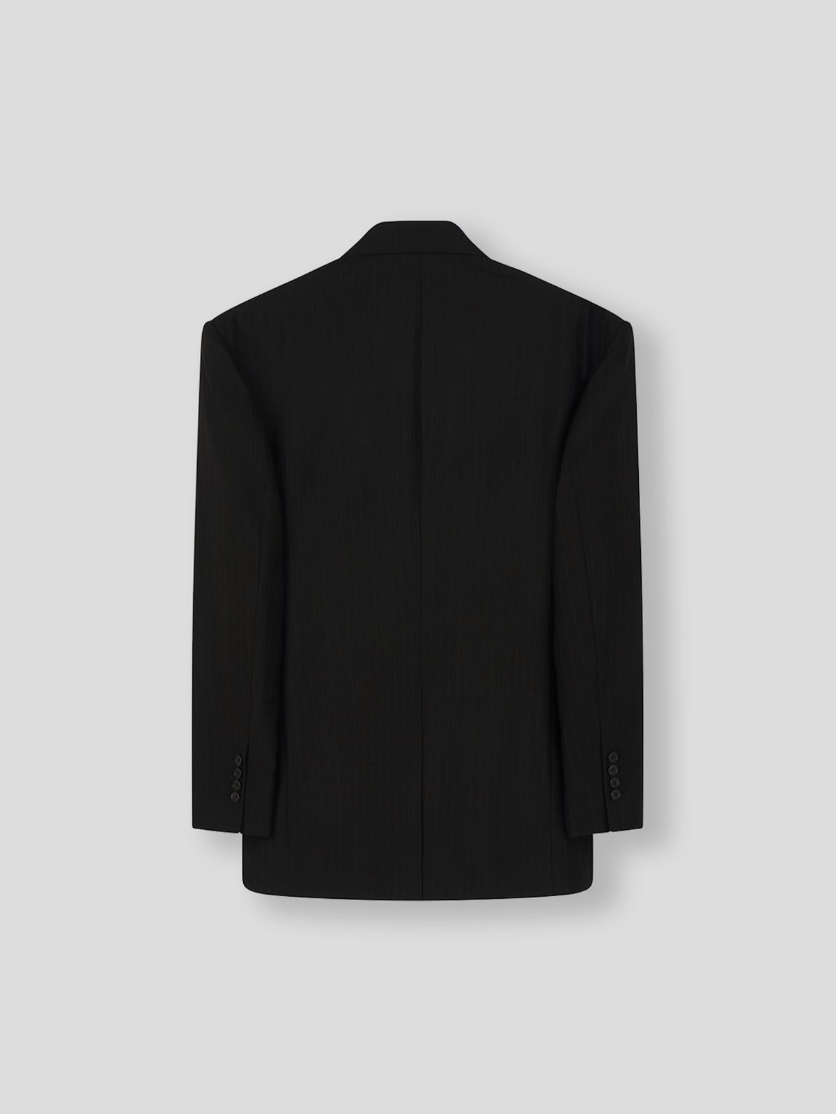 쿠르베(COURBE) Double Breasted Pinstripes Blazer (Black)
