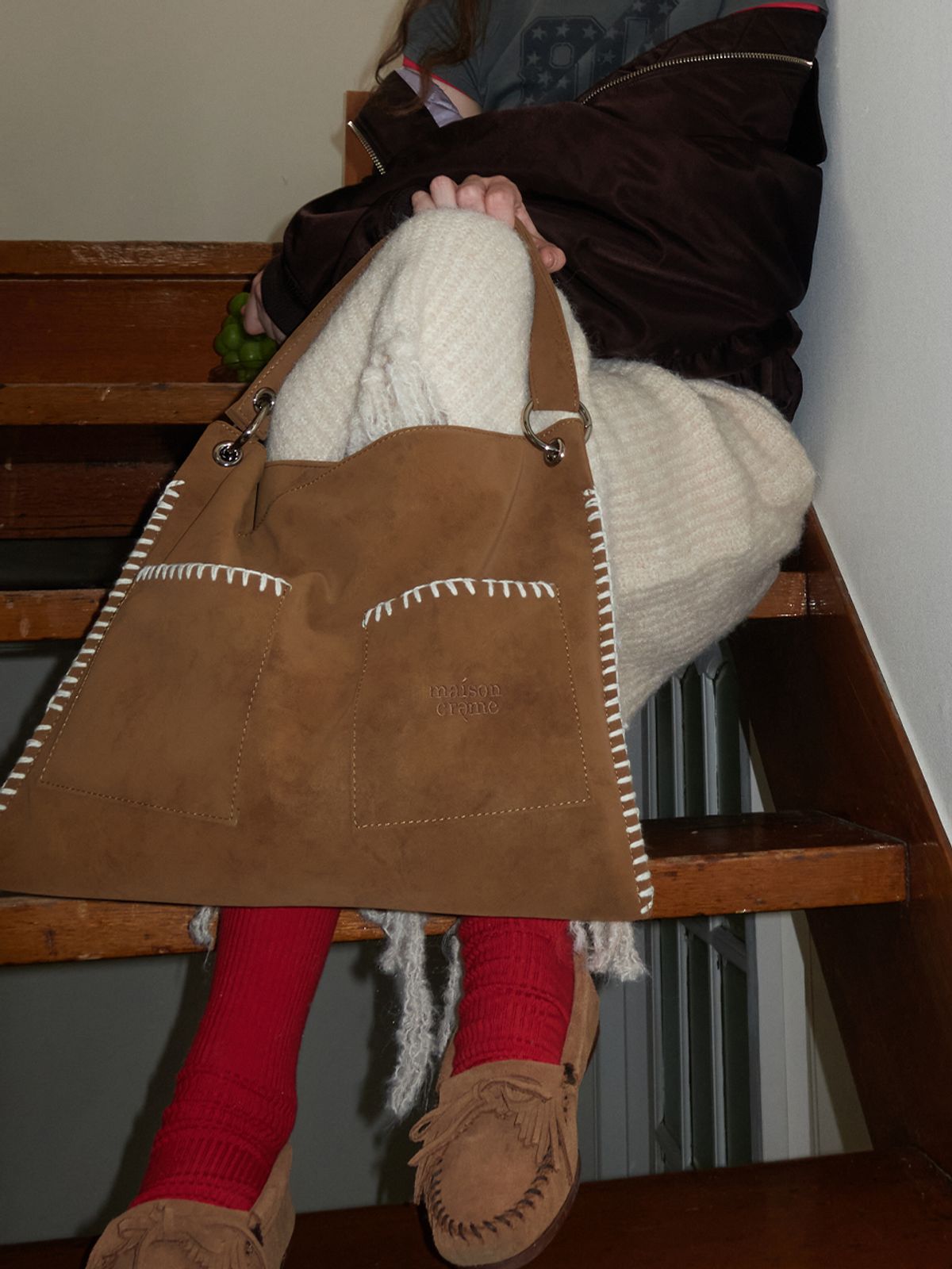 메종크렘(MAISON CREME) Grande Collage bag _ caramel