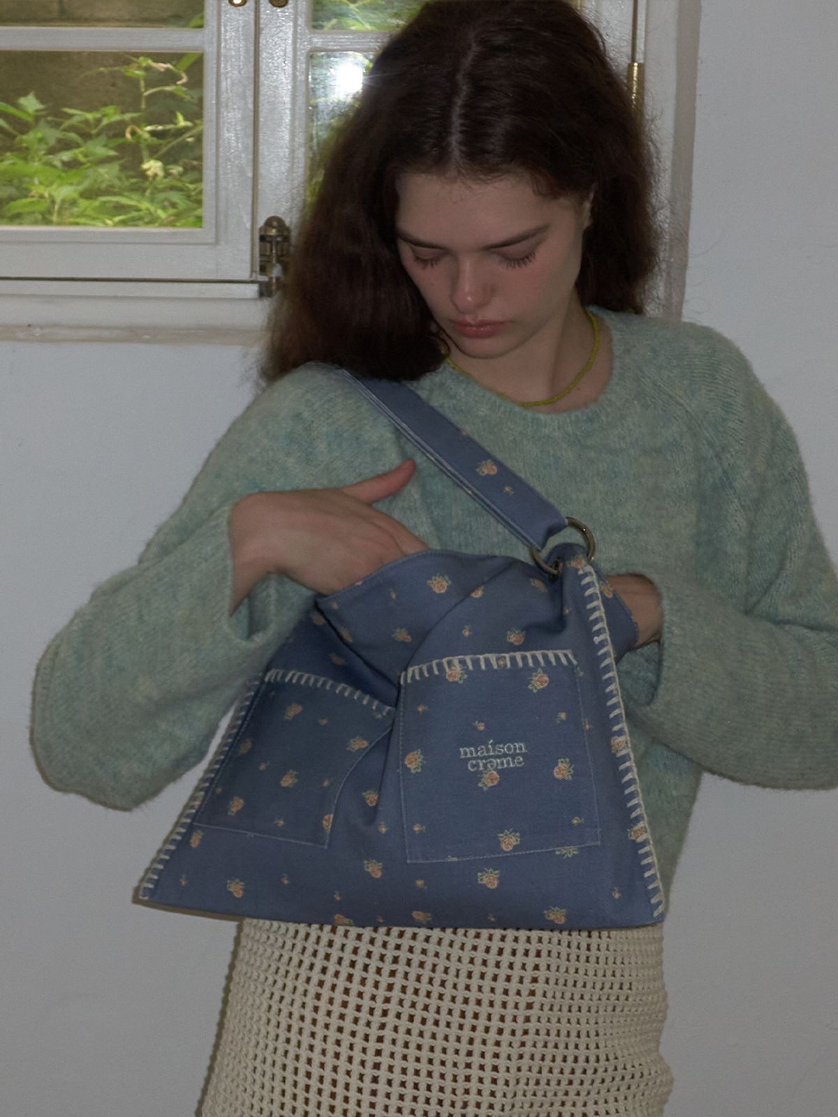 메종크렘(MAISON CREME) Grand Collage bag _ Rose Blue
