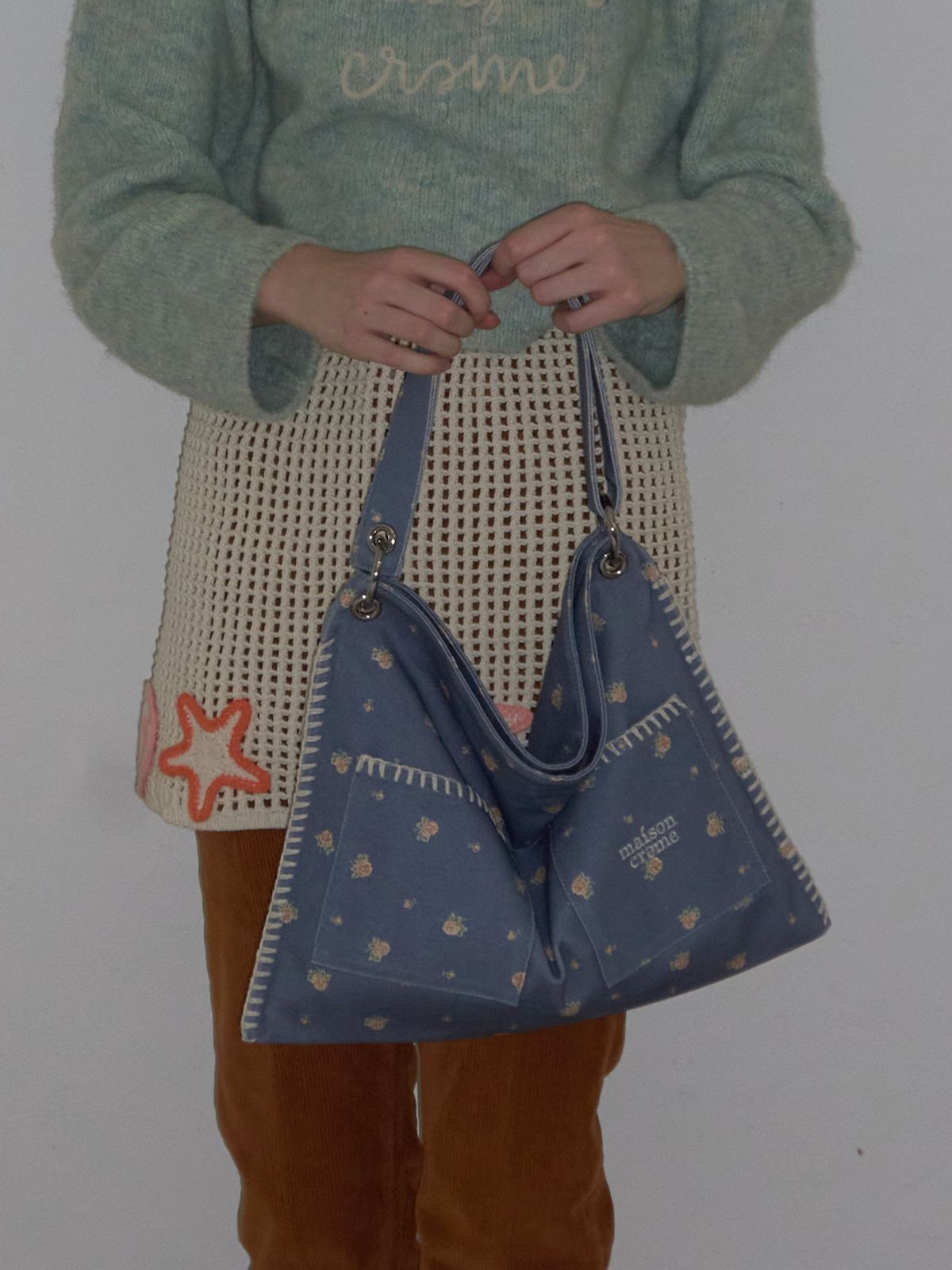 메종크렘(MAISON CREME) Grand Collage bag _ Rose Blue