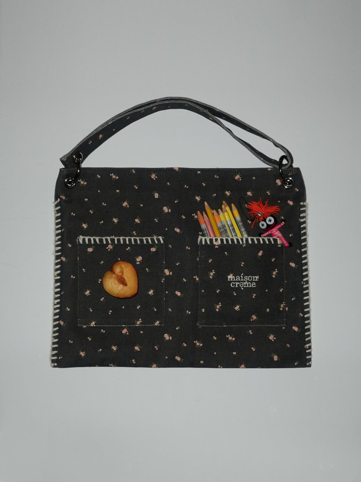 메종크렘(MAISON CREME) Grande Collage bag _ Rose Black
