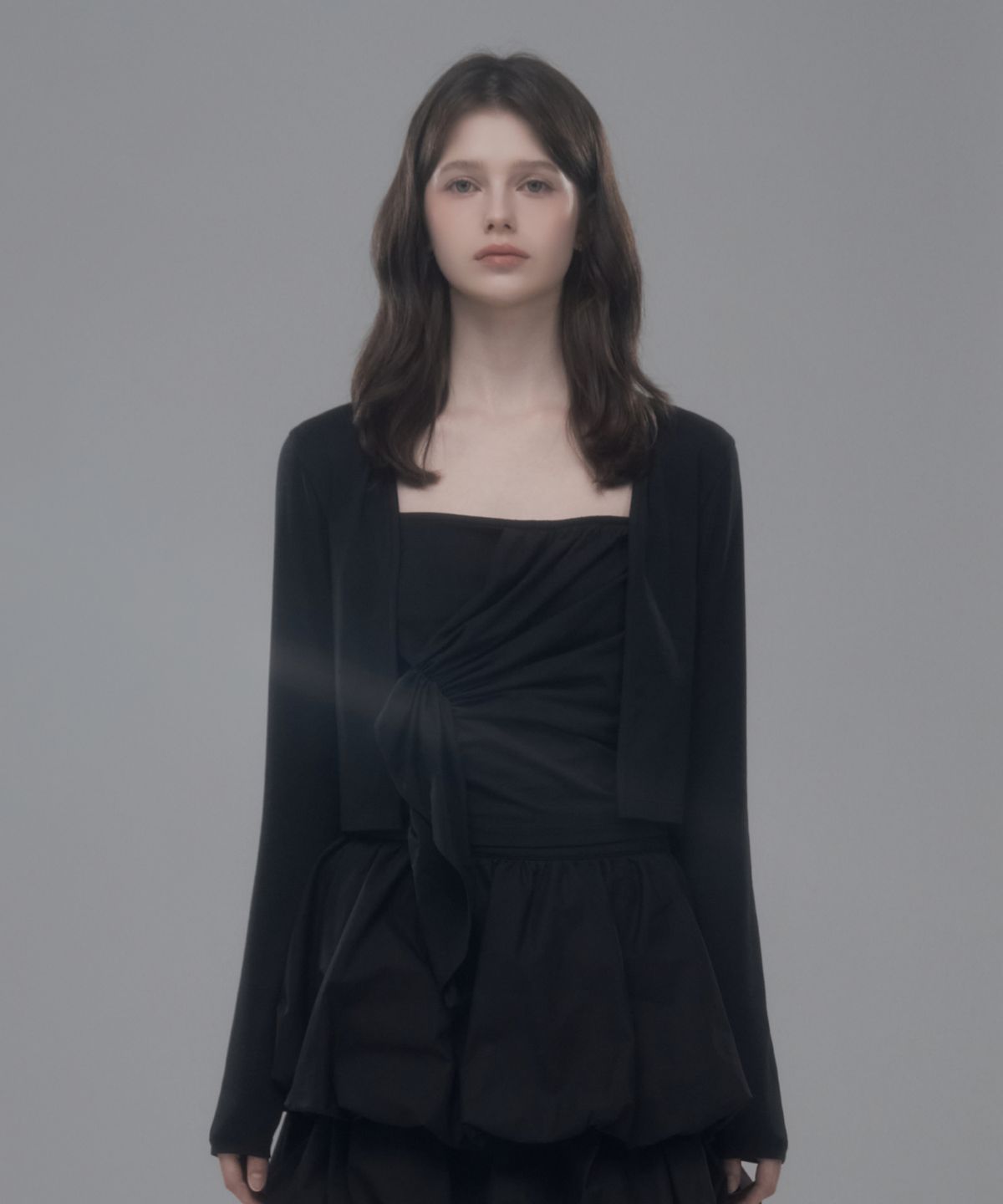 마우솔레움(MAU SOLEUM) Nina Cardigan Top Set - Black