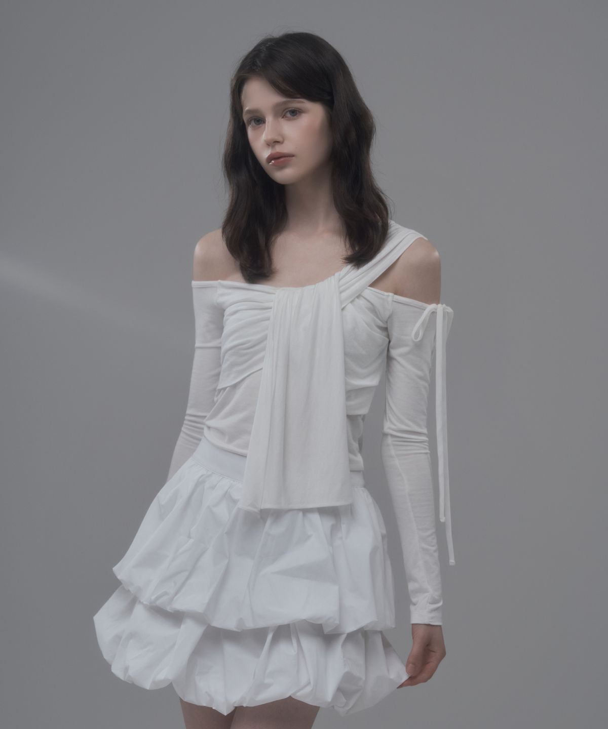 마우솔레움(MAU SOLEUM) Balloon Cancan Skirt - White