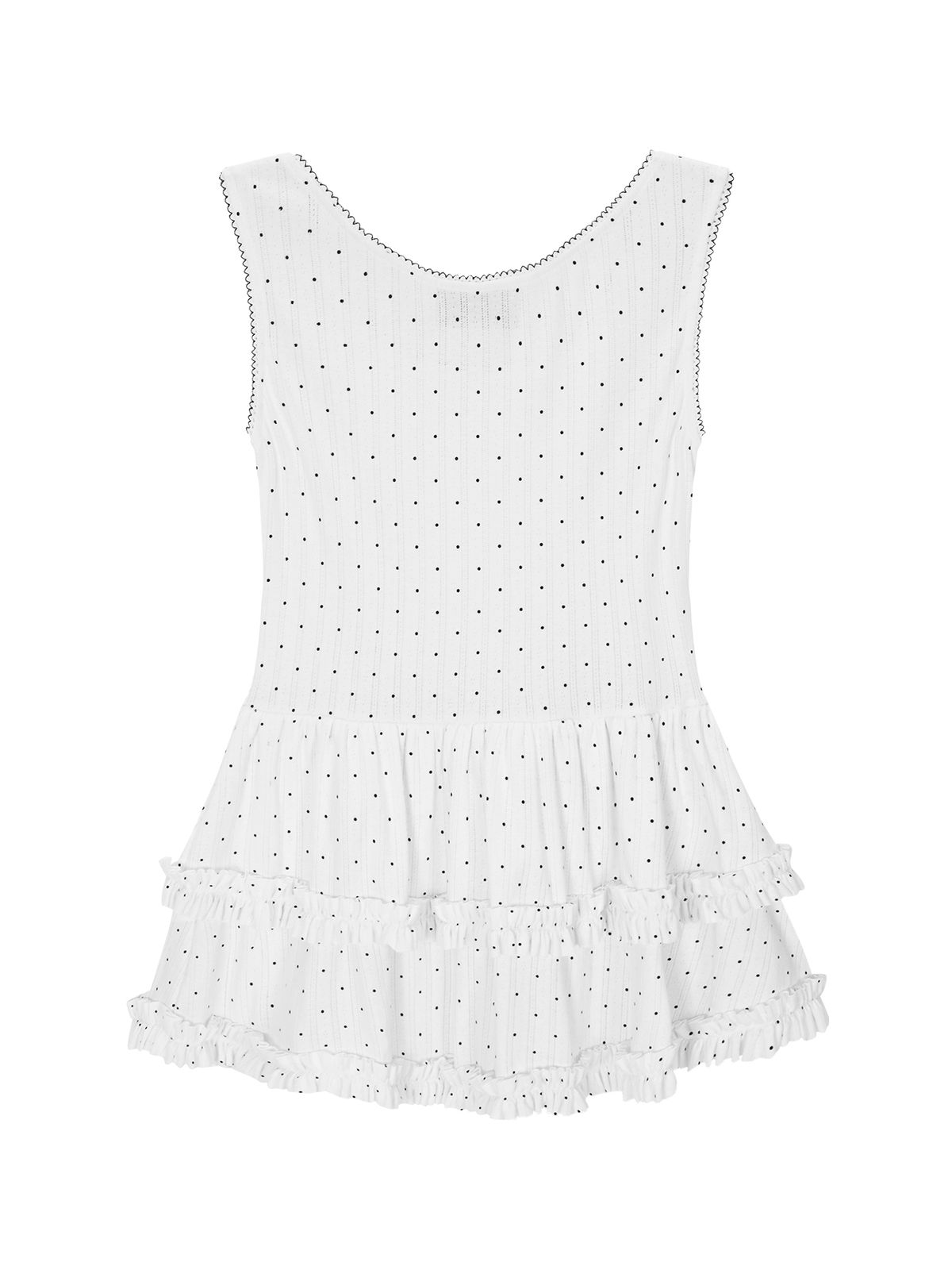 네프네프(NEFNEF) layered dot frill dress_white
