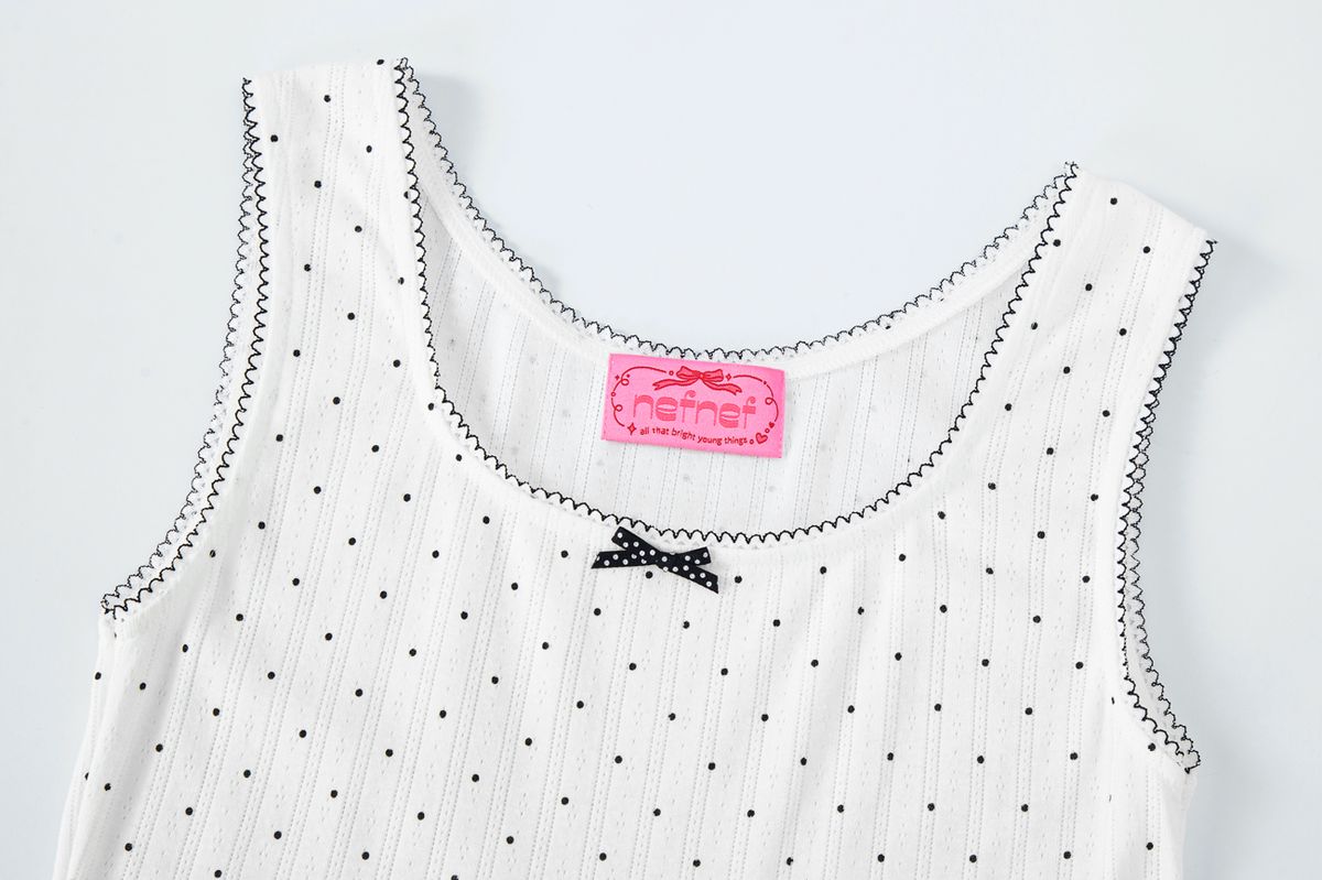 네프네프(NEFNEF) layered dot frill dress_white