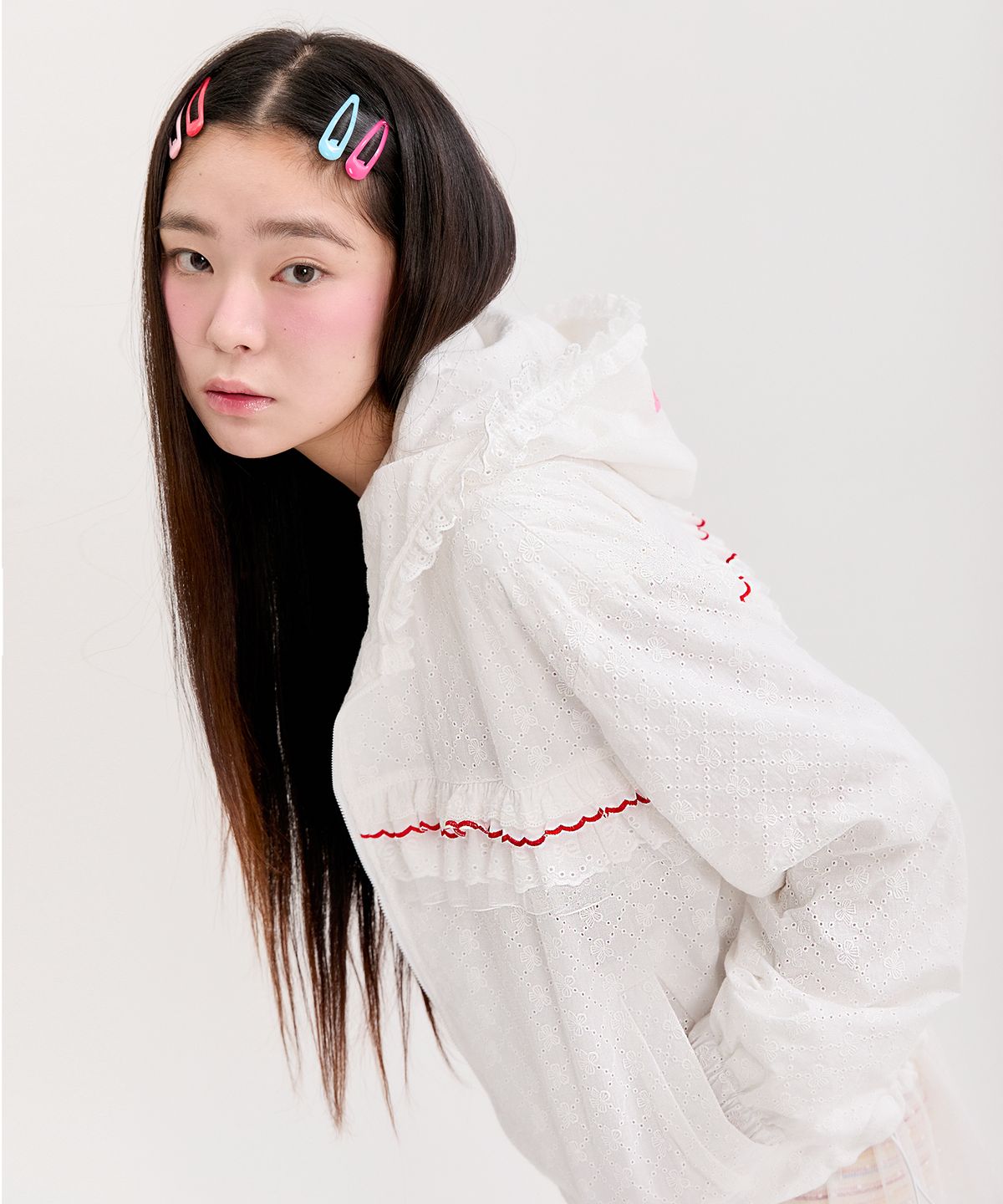 네프네프(NEFNEF) lace frill jumper_white