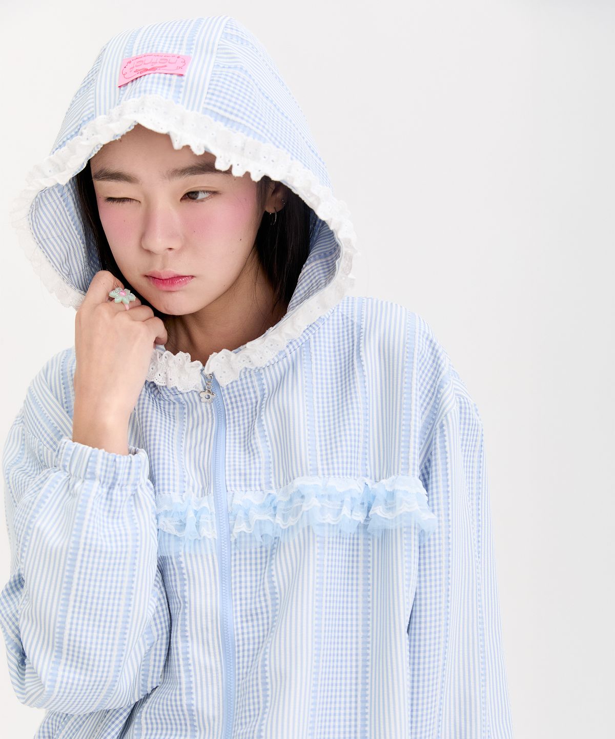 네프네프(NEFNEF) lace frill jumper_blue