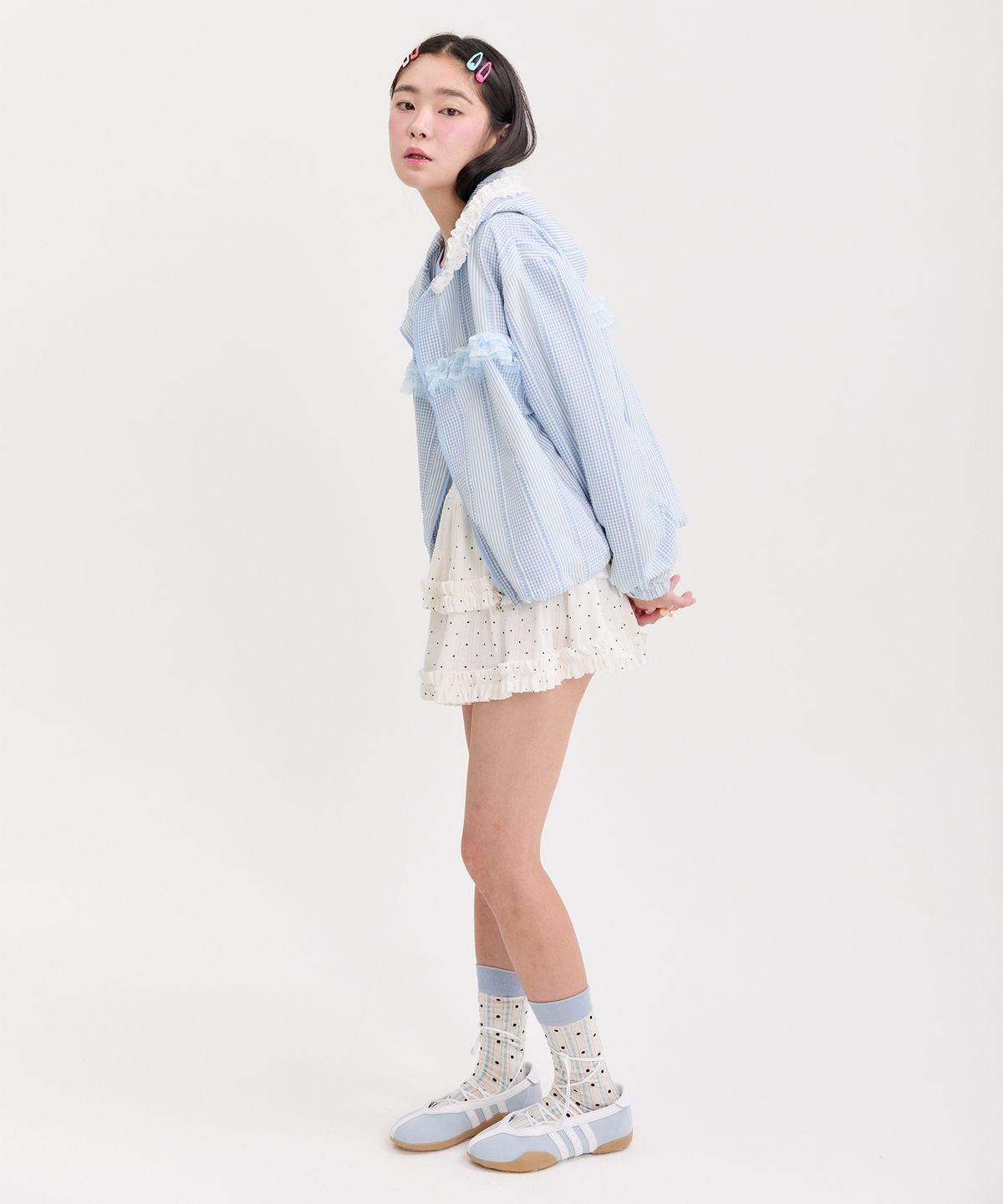 네프네프(NEFNEF) lace frill jumper_blue