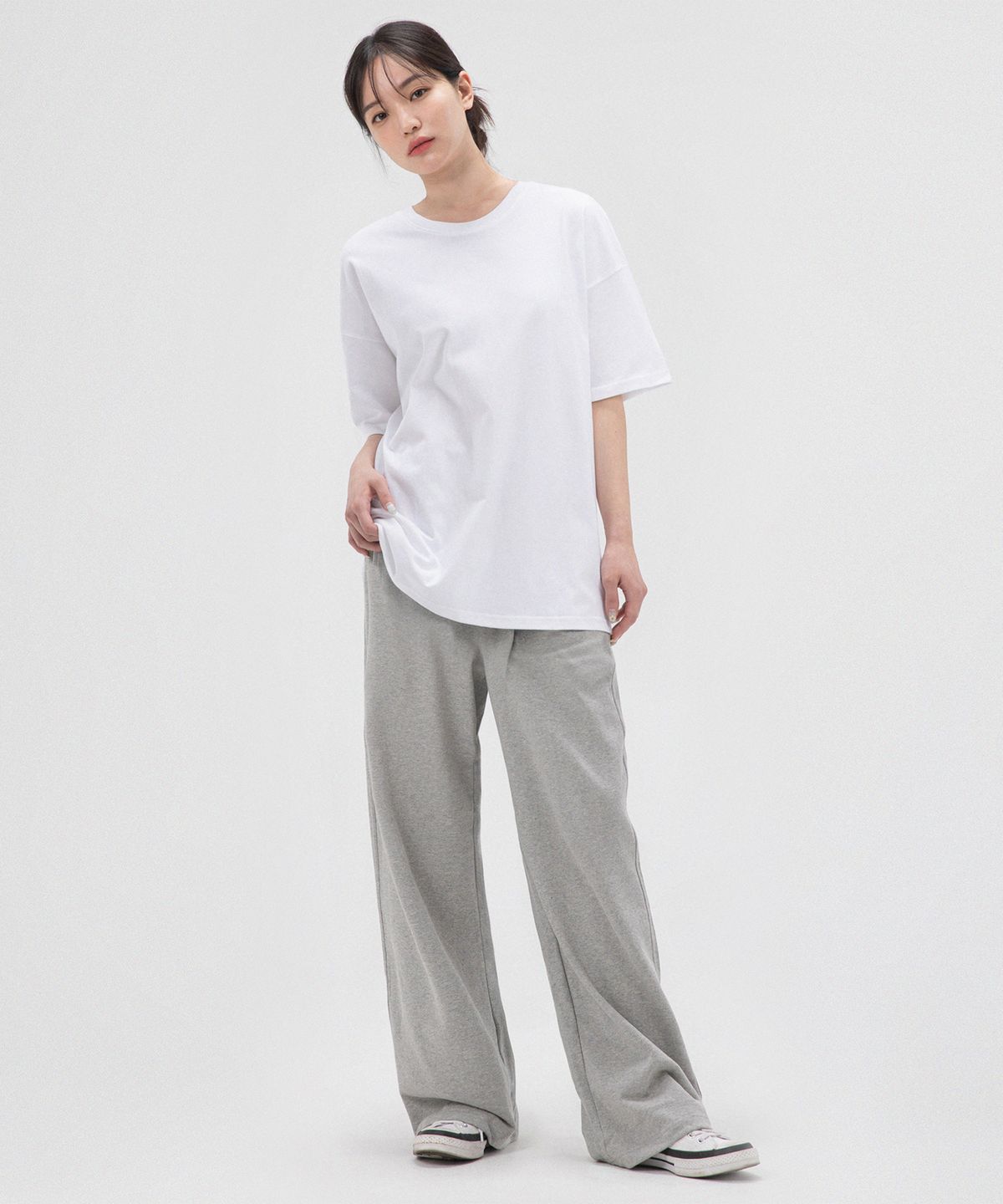프리노어(PRINOAR) 데일리 와이드 트레이닝 팬츠-멜란지