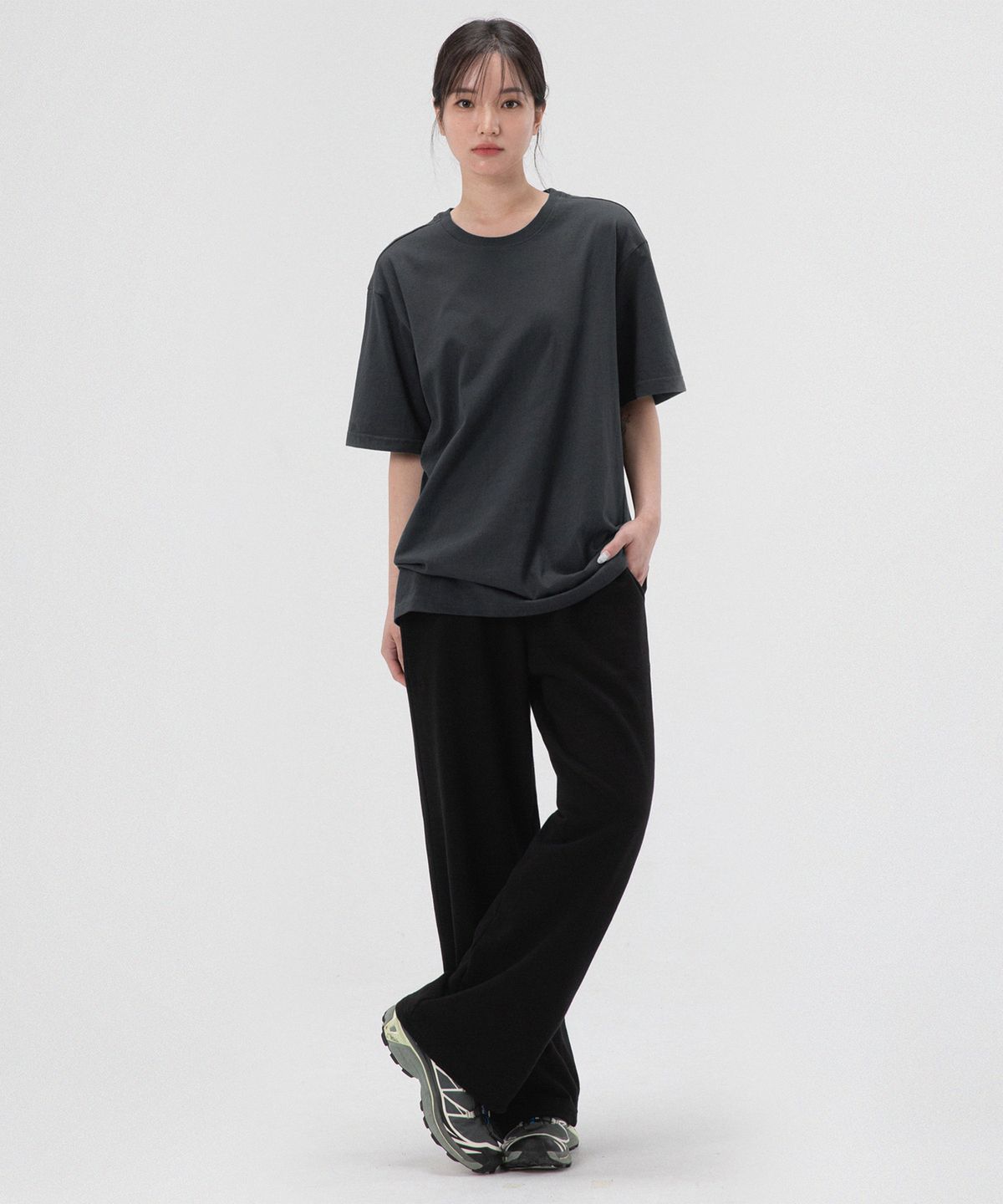 프리노어(PRINOAR) 데일리 와이드 트레이닝 팬츠-블랙