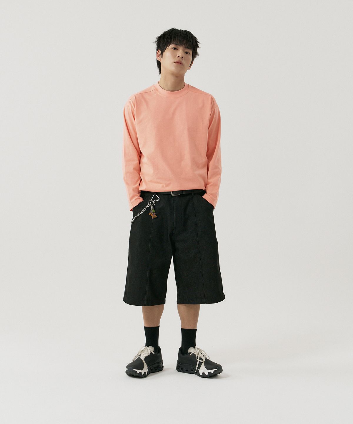 그노크(GNOK) 데일리 긴팔 티셔츠[라이트오렌지]