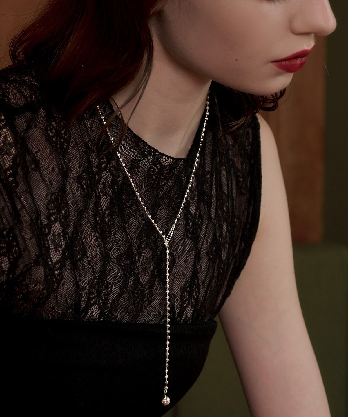 티오유(TOU) SS017 Drop Ball Chain Necklace