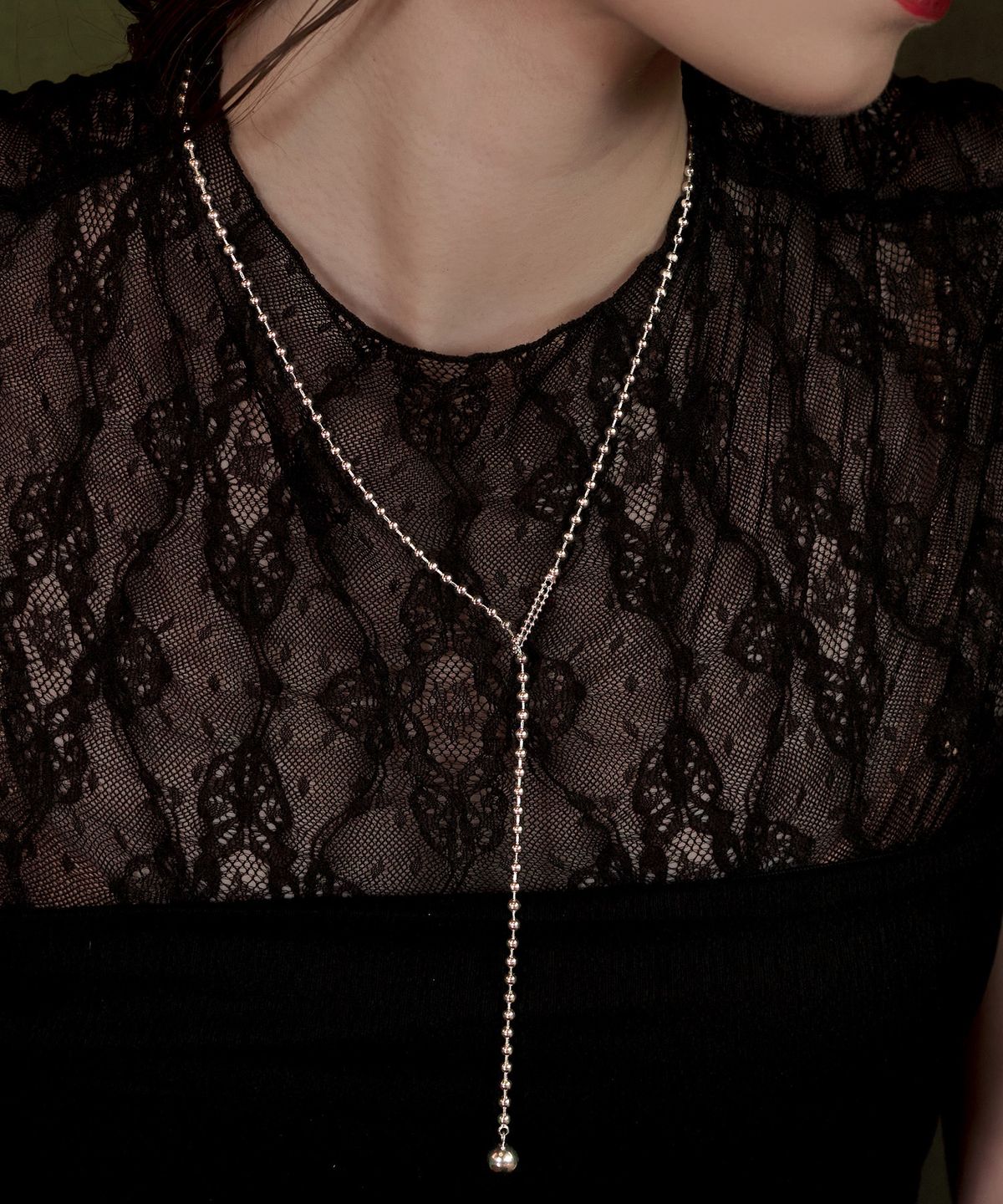 티오유(TOU) SS017 Drop Ball Chain Necklace