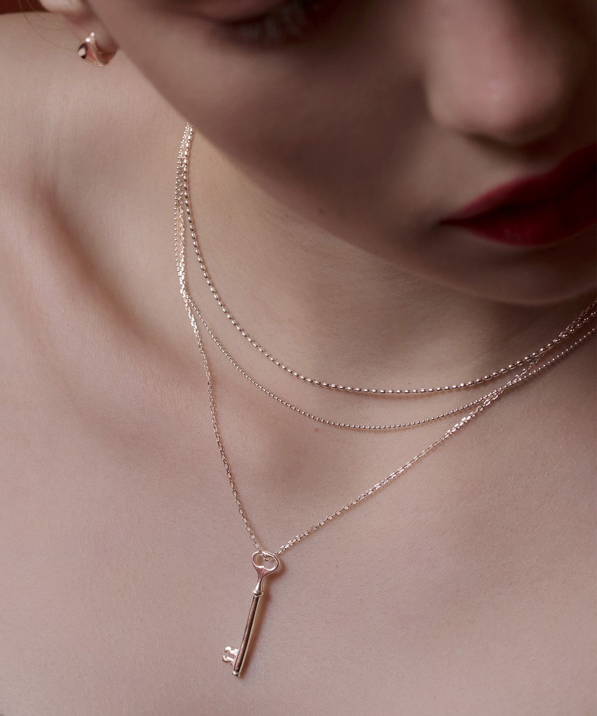 티오유(TOU) SS014 Layered Ball Chain Necklace