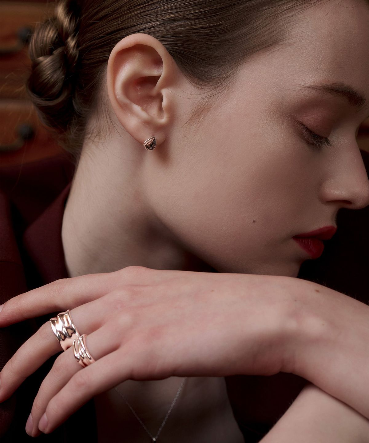 티오유(TOU) SS010 Asymmetric Wave Ring