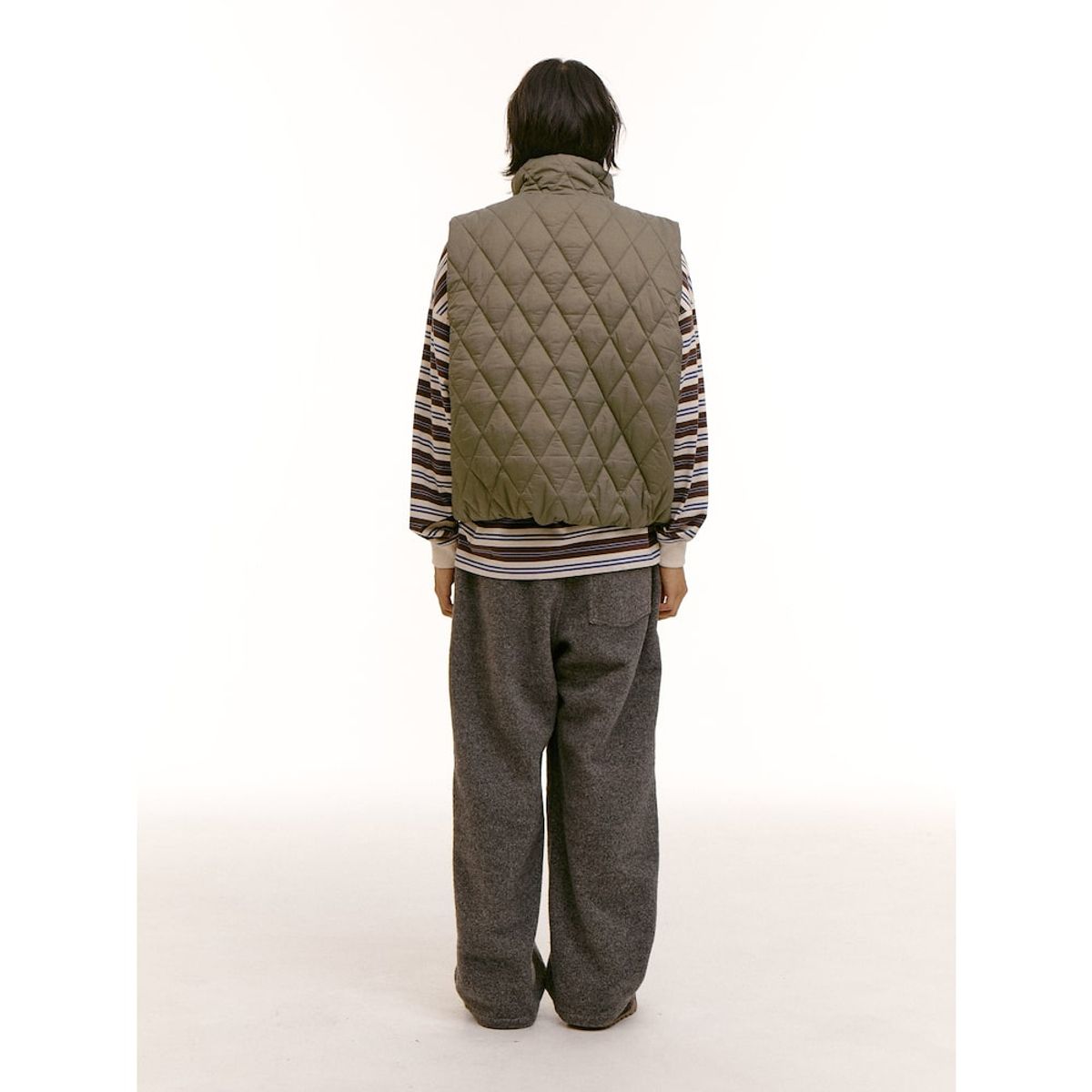 샌드 사운드(SAND SOUND) (UNISEX) 오버핏 패딩 베스트  올리브