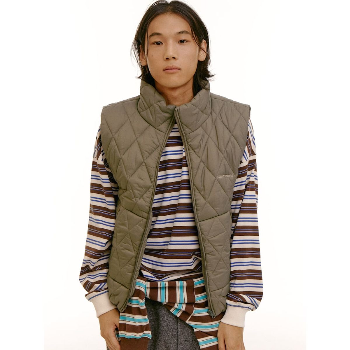 샌드 사운드(SAND SOUND) (UNISEX) 오버핏 패딩 베스트  올리브