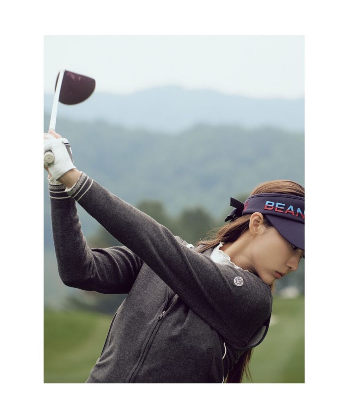 빈폴골프(BEANPOLE GOLF) 여성 후디 풀집업 니트 베스트  그레이