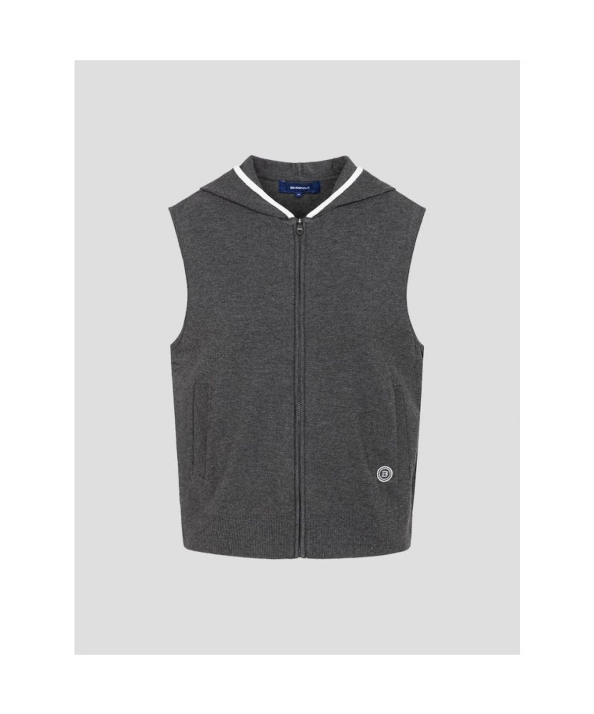 빈폴골프(BEANPOLE GOLF) 여성 후디 풀집업 니트 베스트  그레이