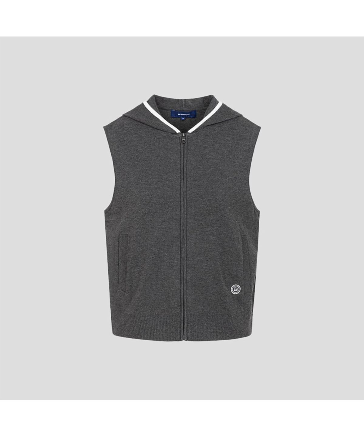 빈폴골프(BEANPOLE GOLF) 여성 후디 풀집업 니트 베스트  그레이