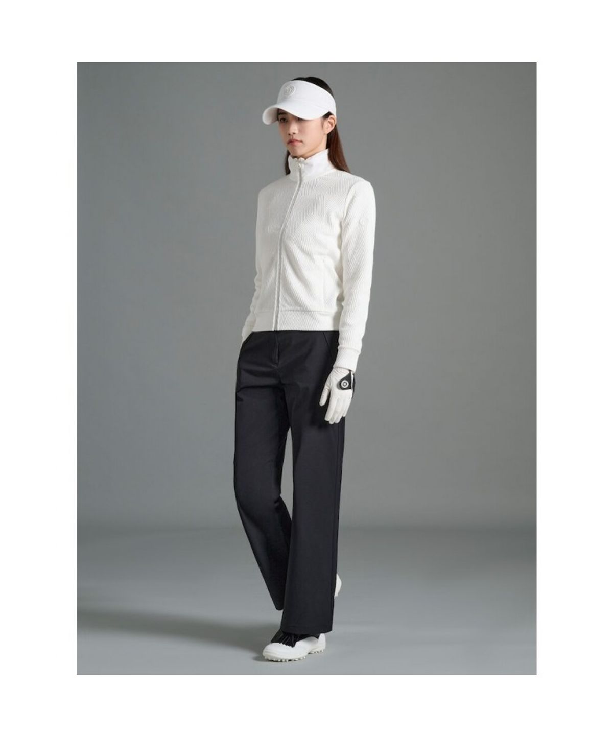 빈폴골프(BEANPOLE GOLF) 여성 자카드 풀집업  화이트