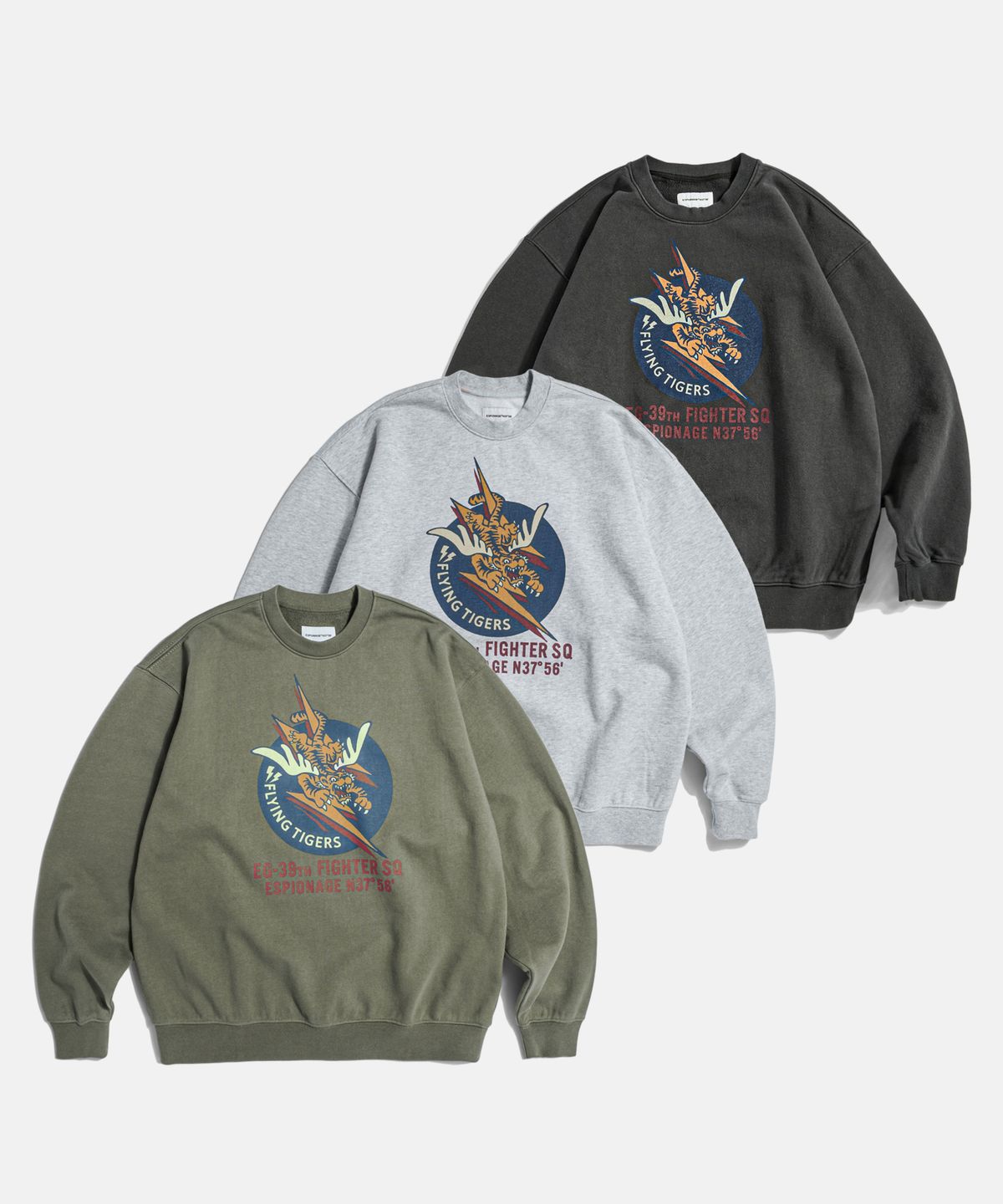 에스피오나지(ESPIONAGE) Flying Tigers Heavyweight Sweatshirt Earth