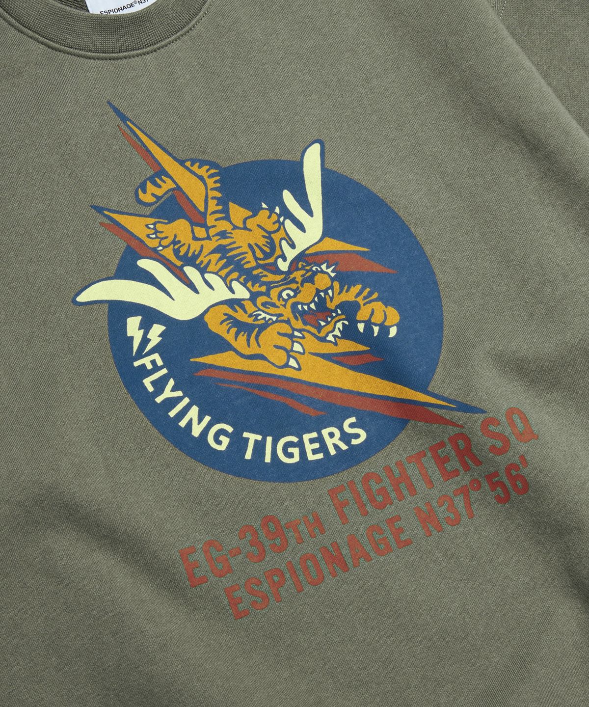 에스피오나지(ESPIONAGE) Flying Tigers Heavyweight Sweatshirt Earth