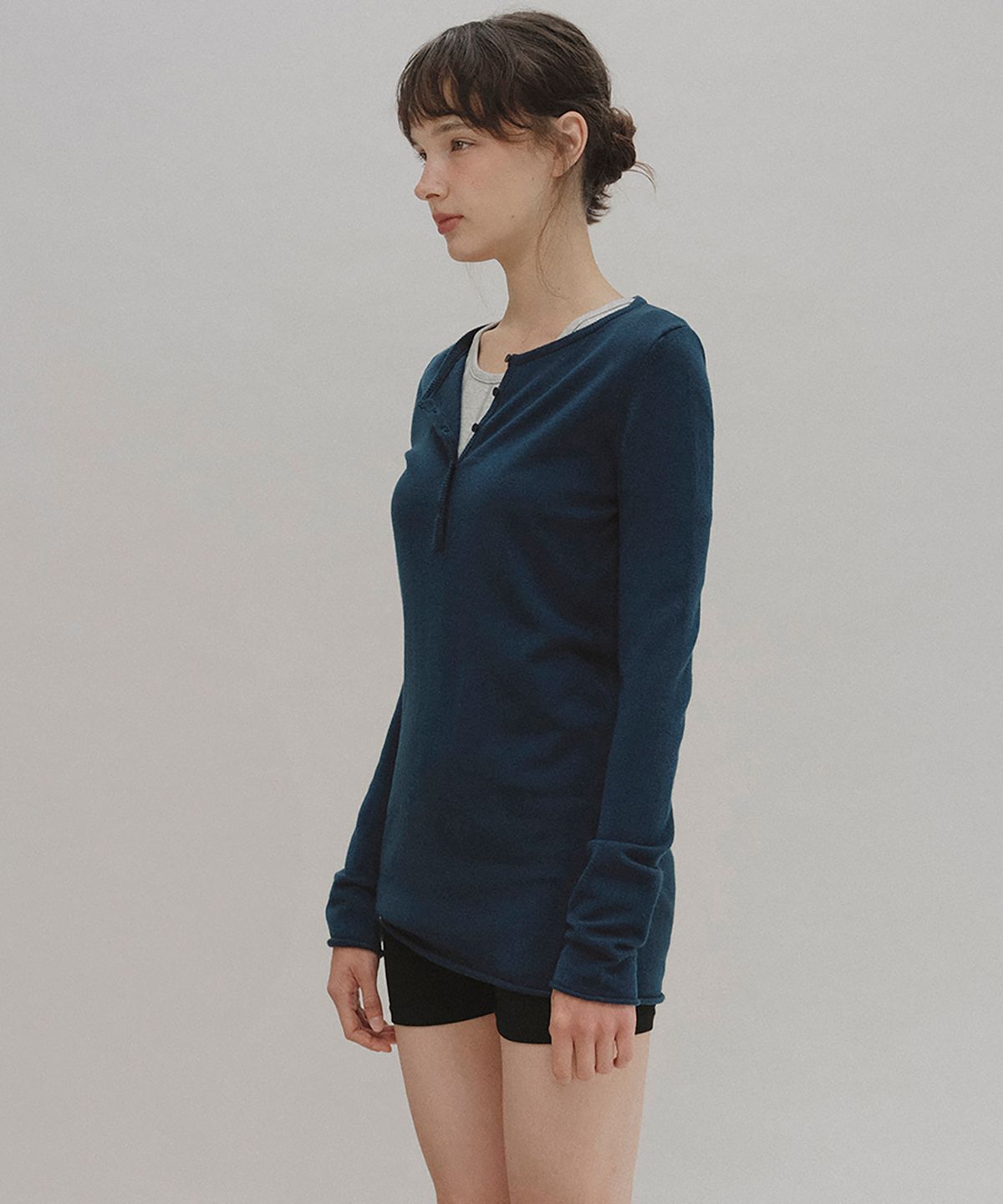 앤니즈(ANDNEEDS) Glen wool long knit (blue)