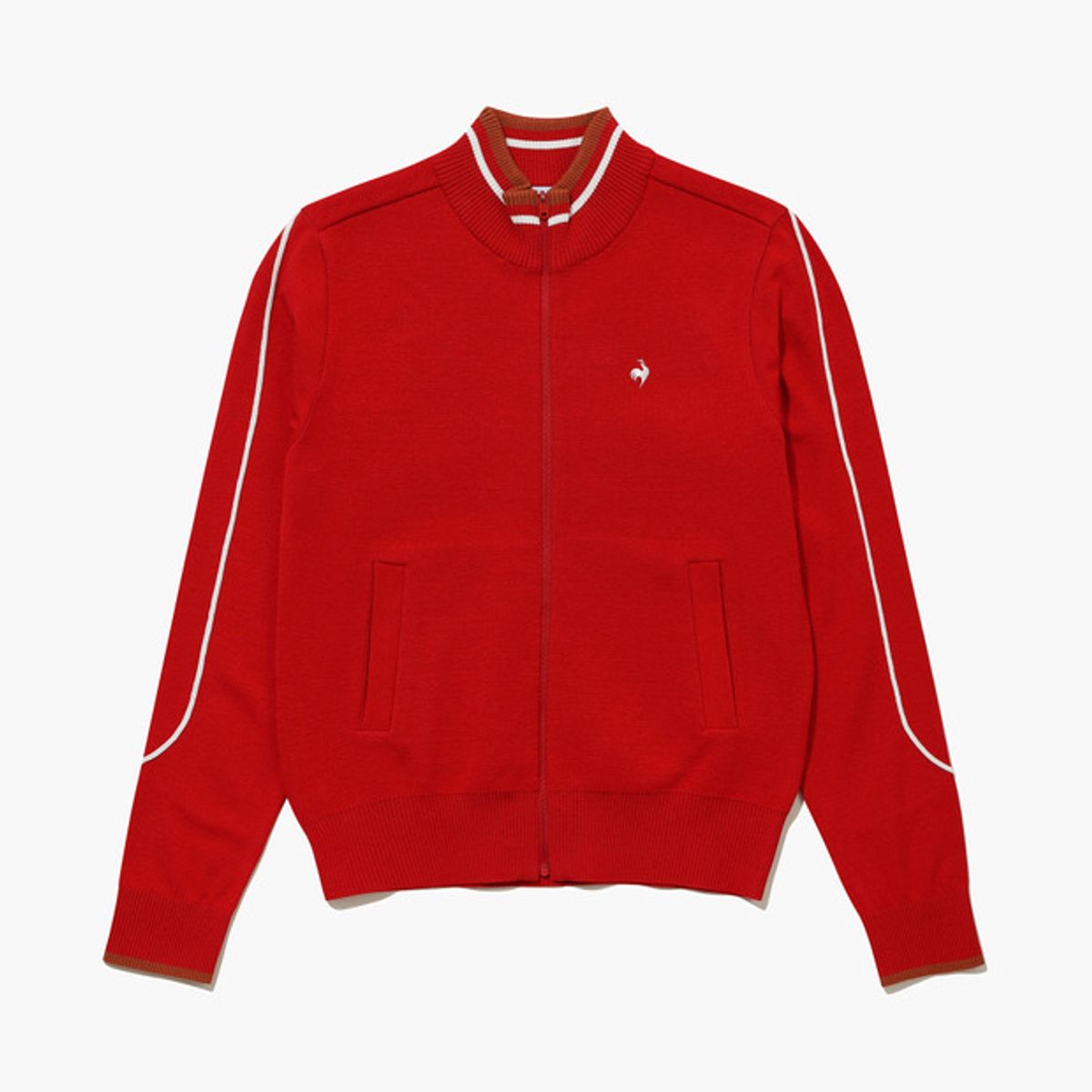 르꼬끄 골프(LECOQ GOLF) 여성 라인 포인트 스웨터 풀집업 점퍼 (GQ322LKC91)