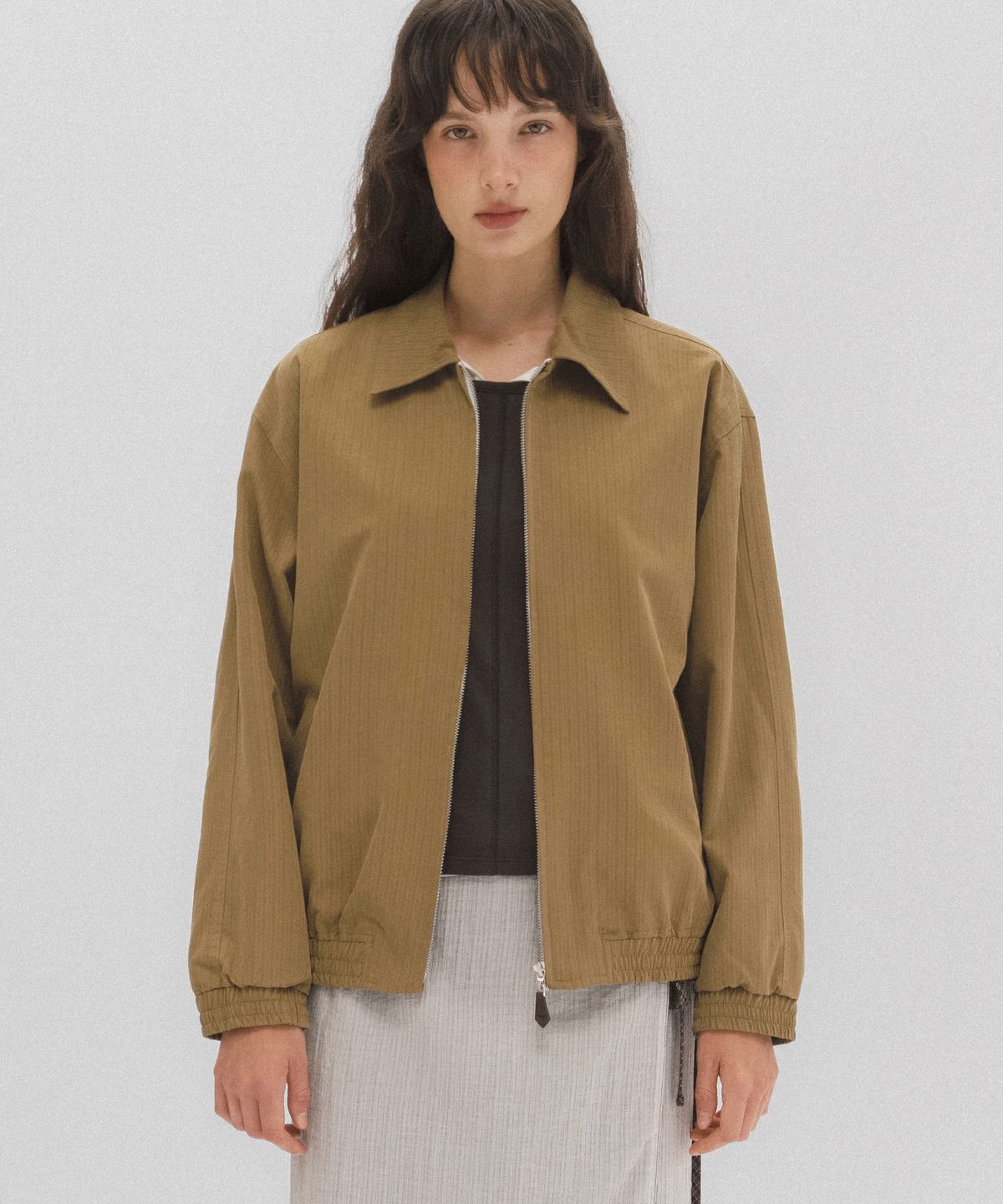 앤니즈(ANDNEEDS) Lagom stripe blouson (olive)