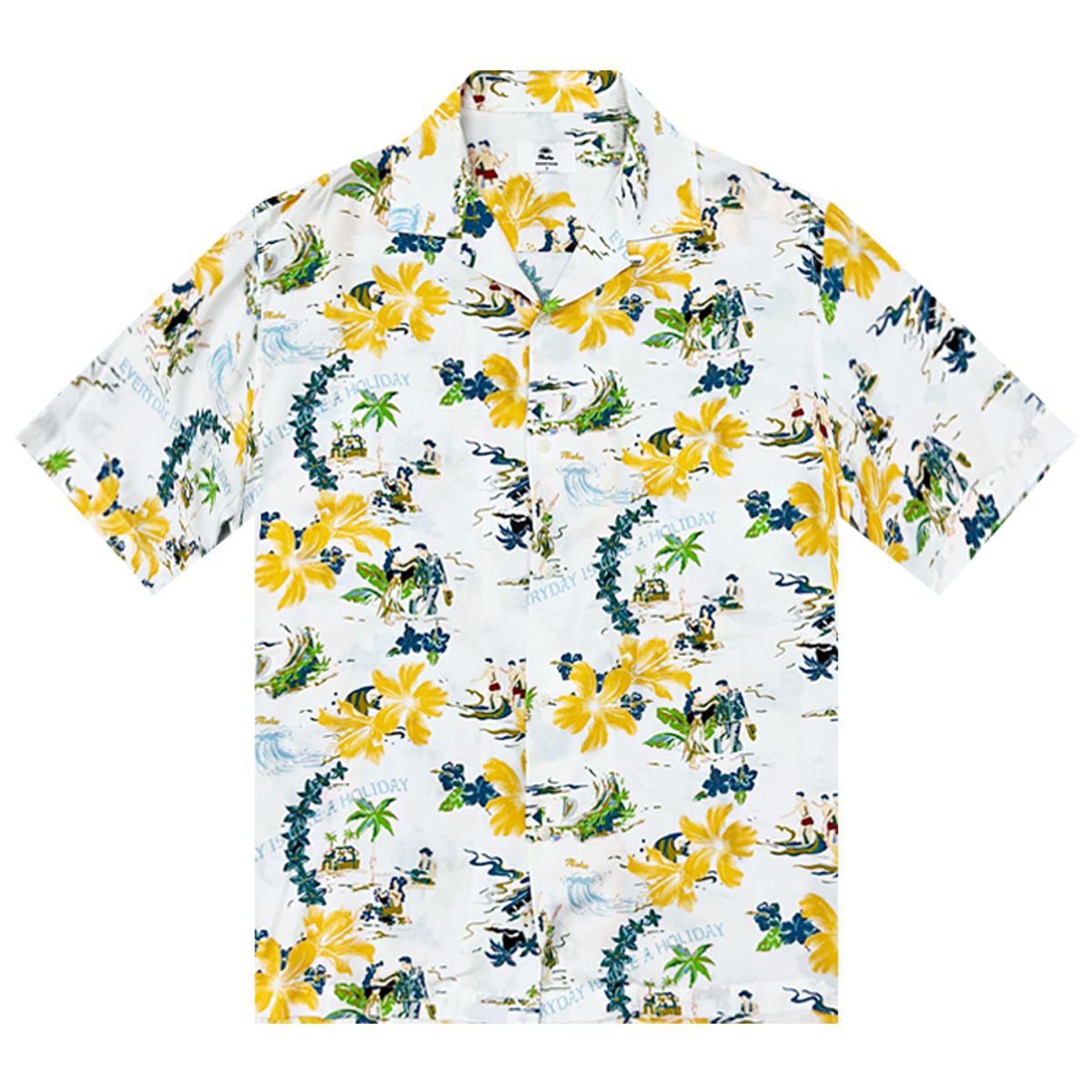 더셔츠하우스(THESHIRTHOUSE) 하와이안 셔츠 플라워 아일랜더-화이트