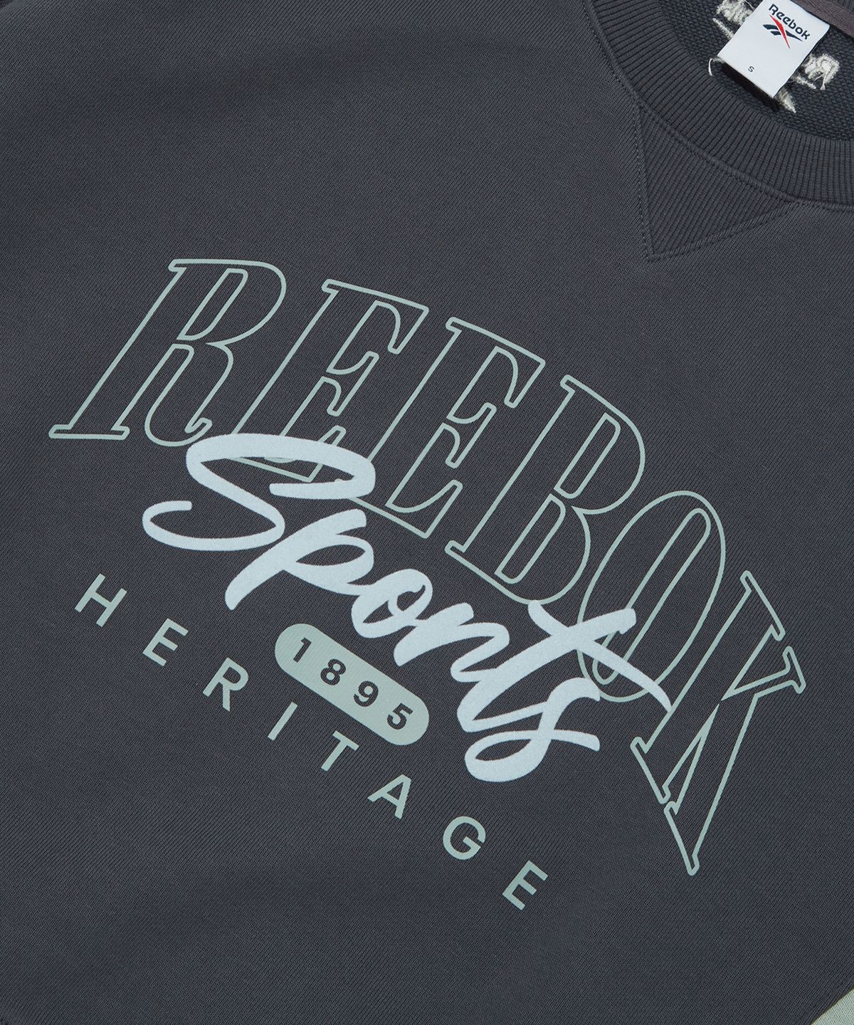 리복(REEBOK) 세미 크롭 맨투맨 (W) - 차콜