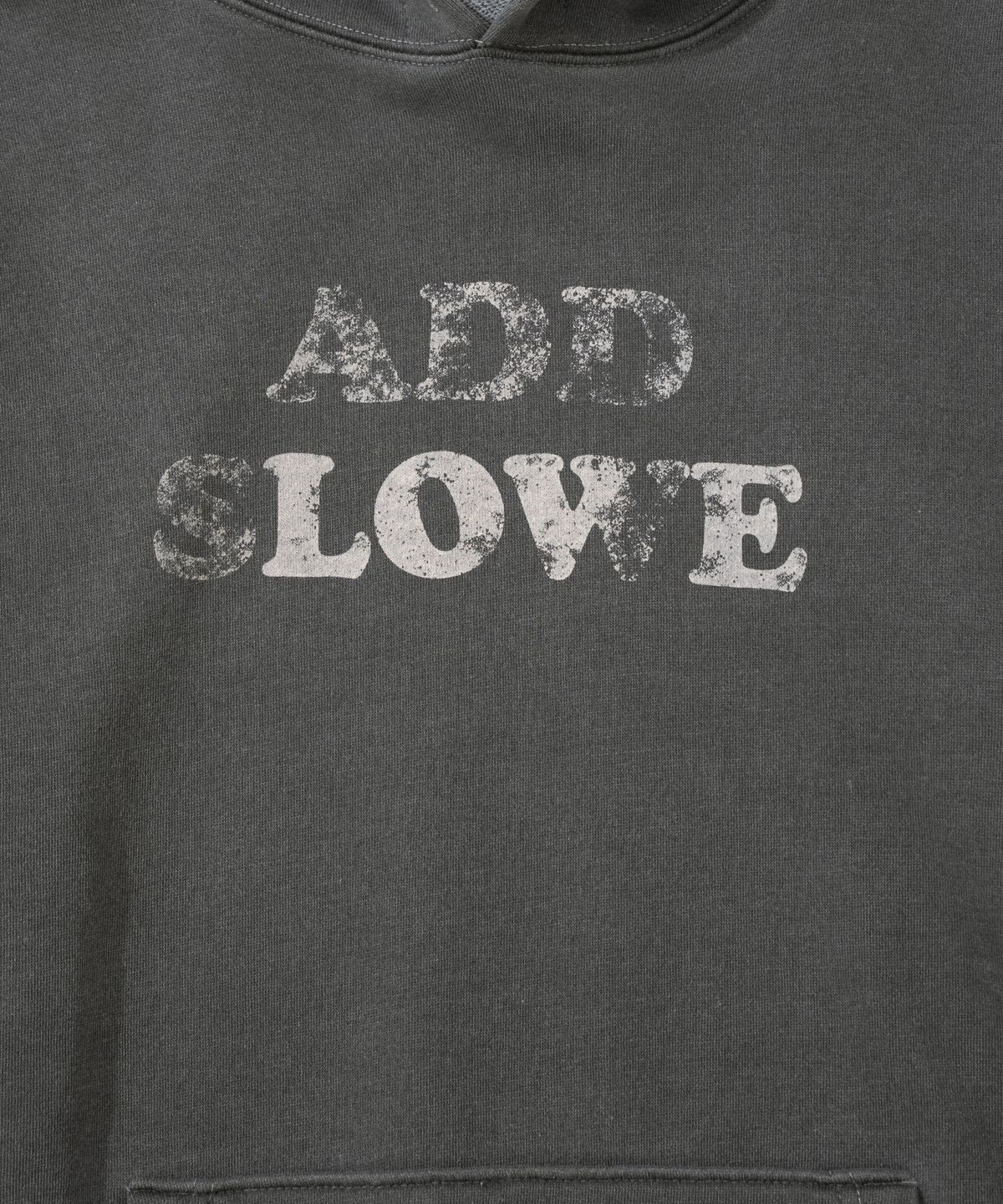 애드슬로우(ADDSLOW) Vintage Washed LOVE Hoodie [Charcoal]