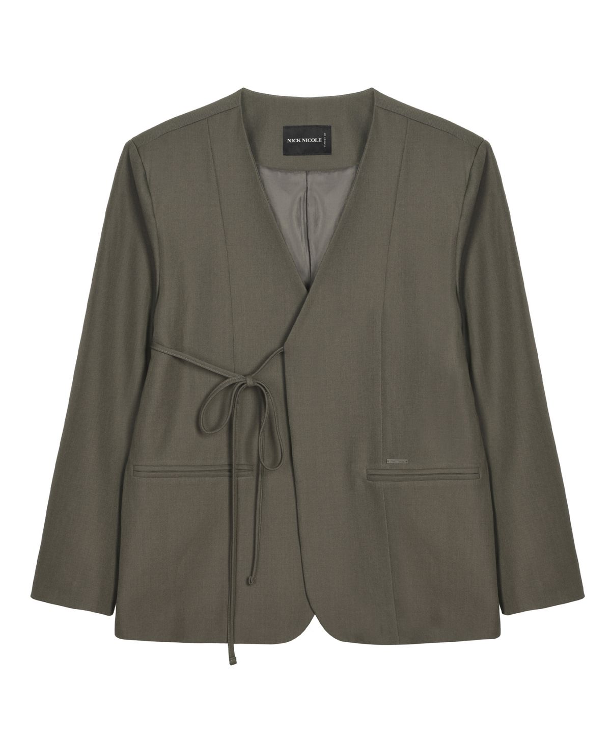 닉앤니콜(NICK&NICOLE) UNBALANCE STRAP LOOSE JACKET_BROWN