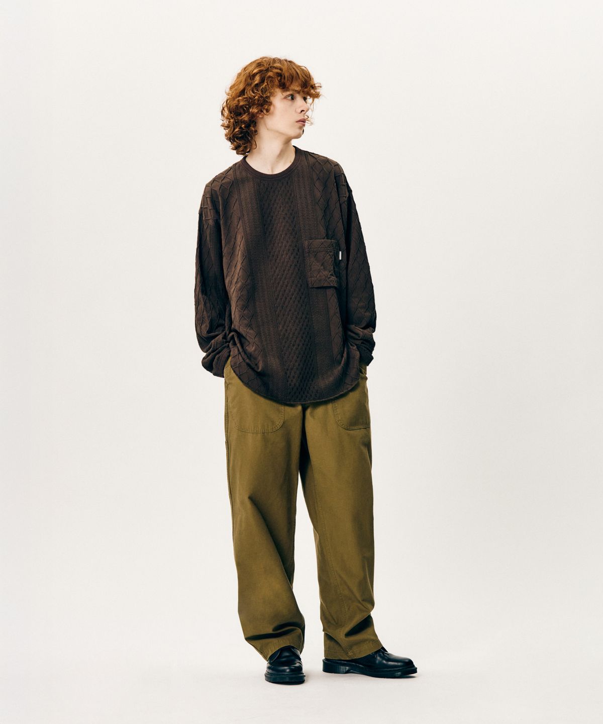 에스피오나지(ESPIONAGE) Multi Weave Jersey Knit Dark Mocha
