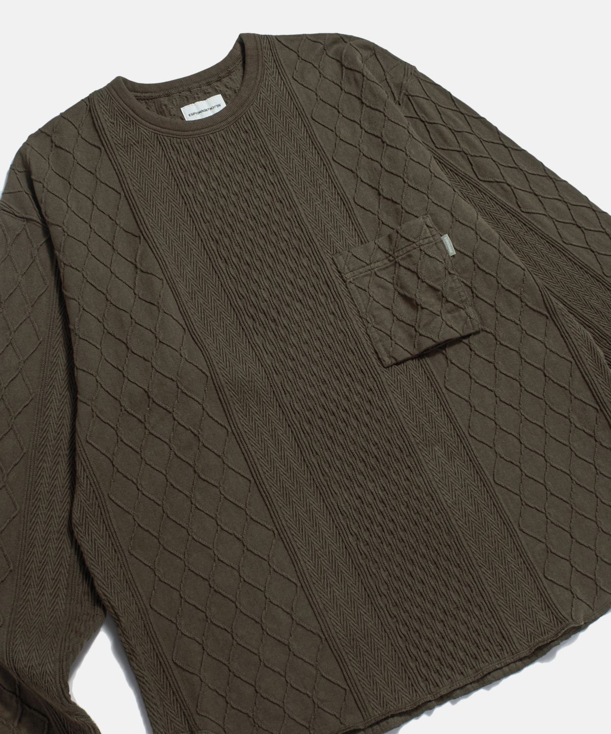 에스피오나지(ESPIONAGE) Multi Weave Jersey Knit Dark Mocha