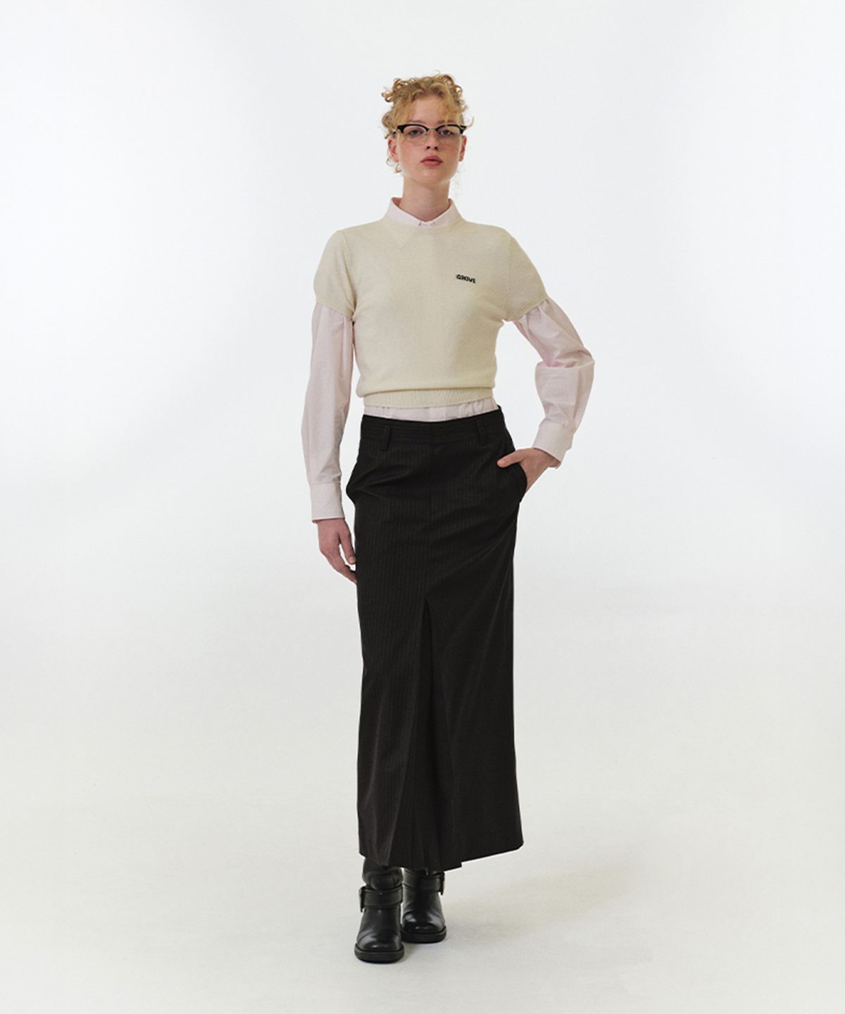 그로브(GROVE) NIXIE STRIPE LONG SKIRT (BROWN STRIPE)