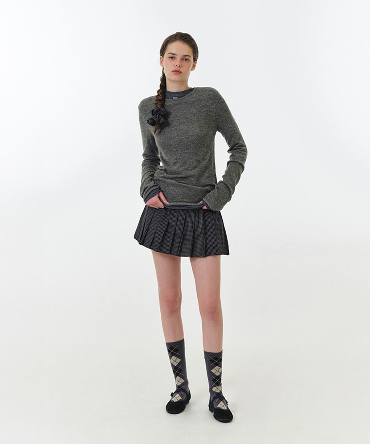 그로브(GROVE) JULIET MOHAIR KNIT (GREY)