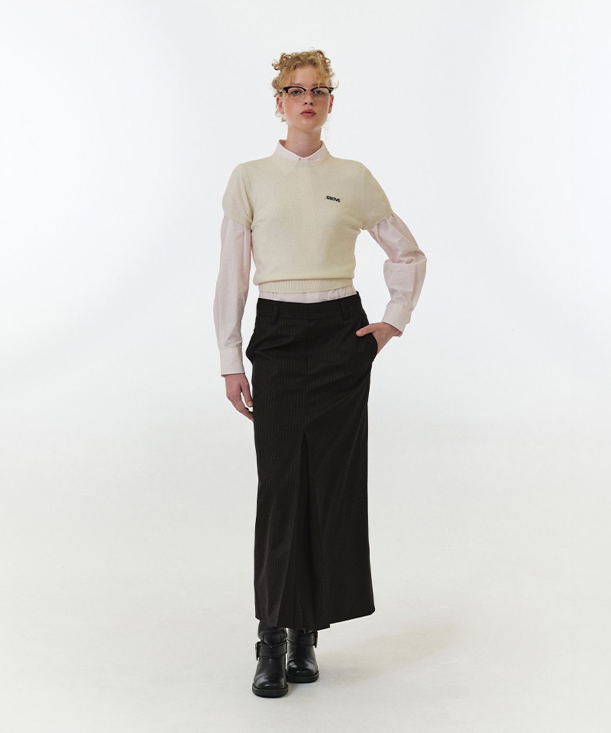 그로브(GROVE) ELENA H/S KNIT (IVORY)