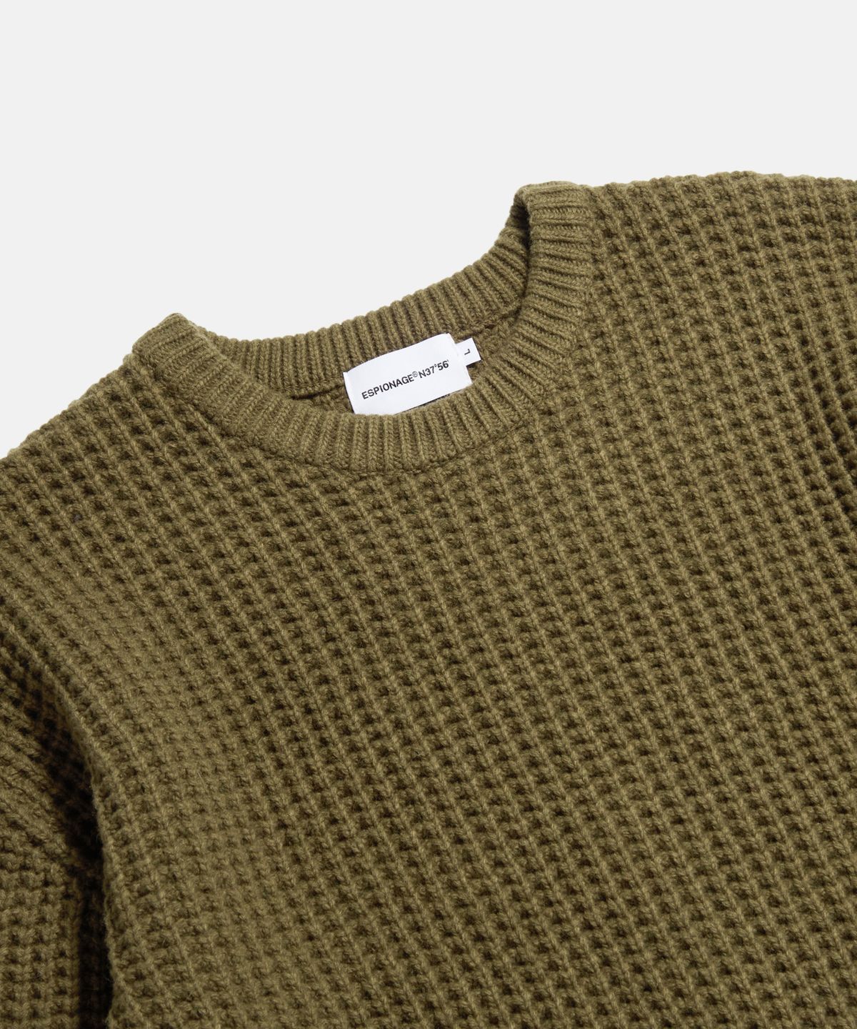 에스피오나지(ESPIONAGE) Heavyweight Waffle Knit Sweater Cinnamon