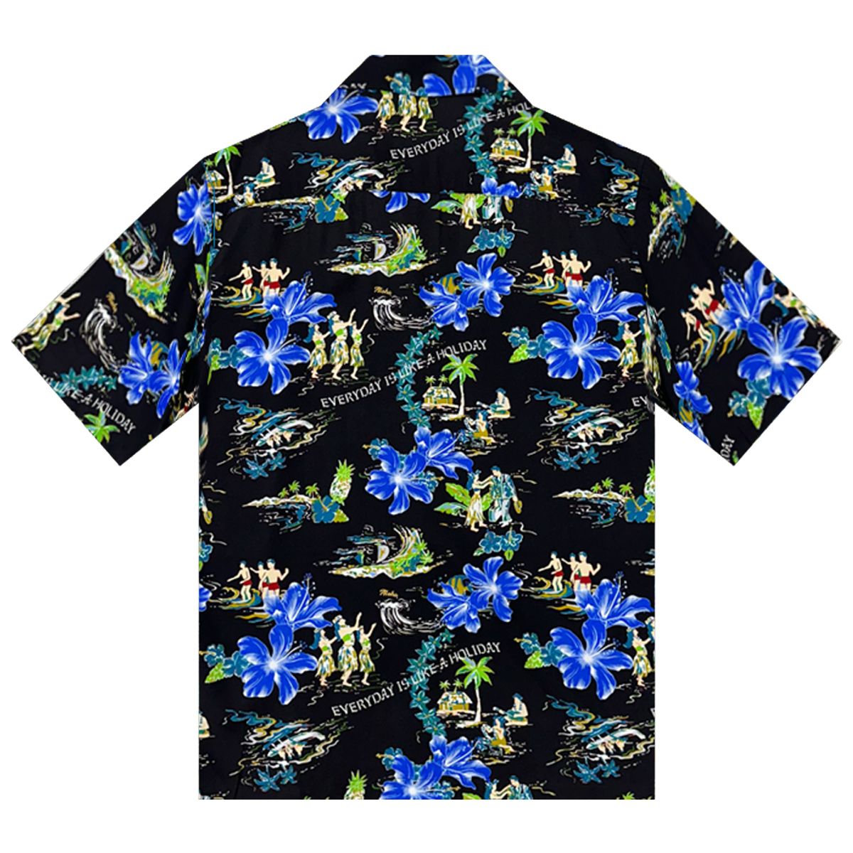 더셔츠하우스(THESHIRTHOUSE) 하와이안 셔츠 플라워 아일랜더-블랙