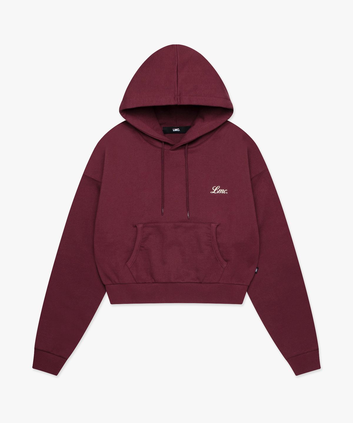 엘엠씨(LMC) WM BACK LETTERING CROPPED HOODIE burgundy