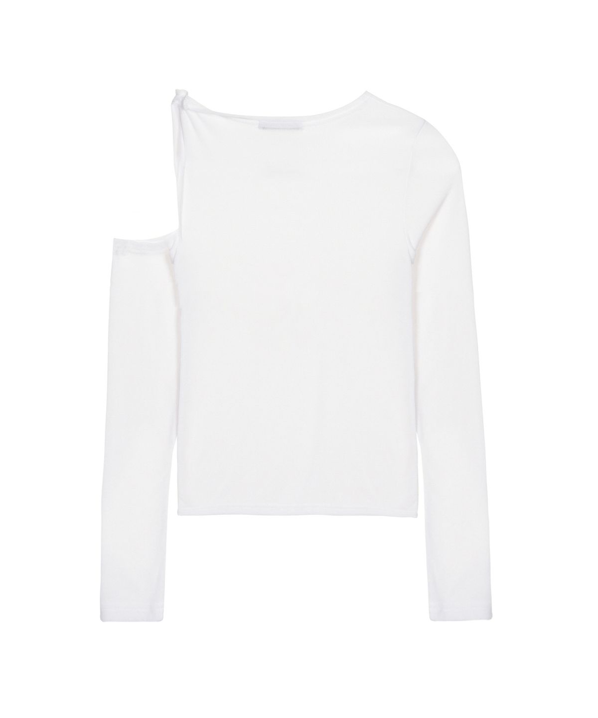 닉앤니콜(NICK&NICOLE) TWIST CUT OUT RIBBED SLEEVE TOP_WHITE
